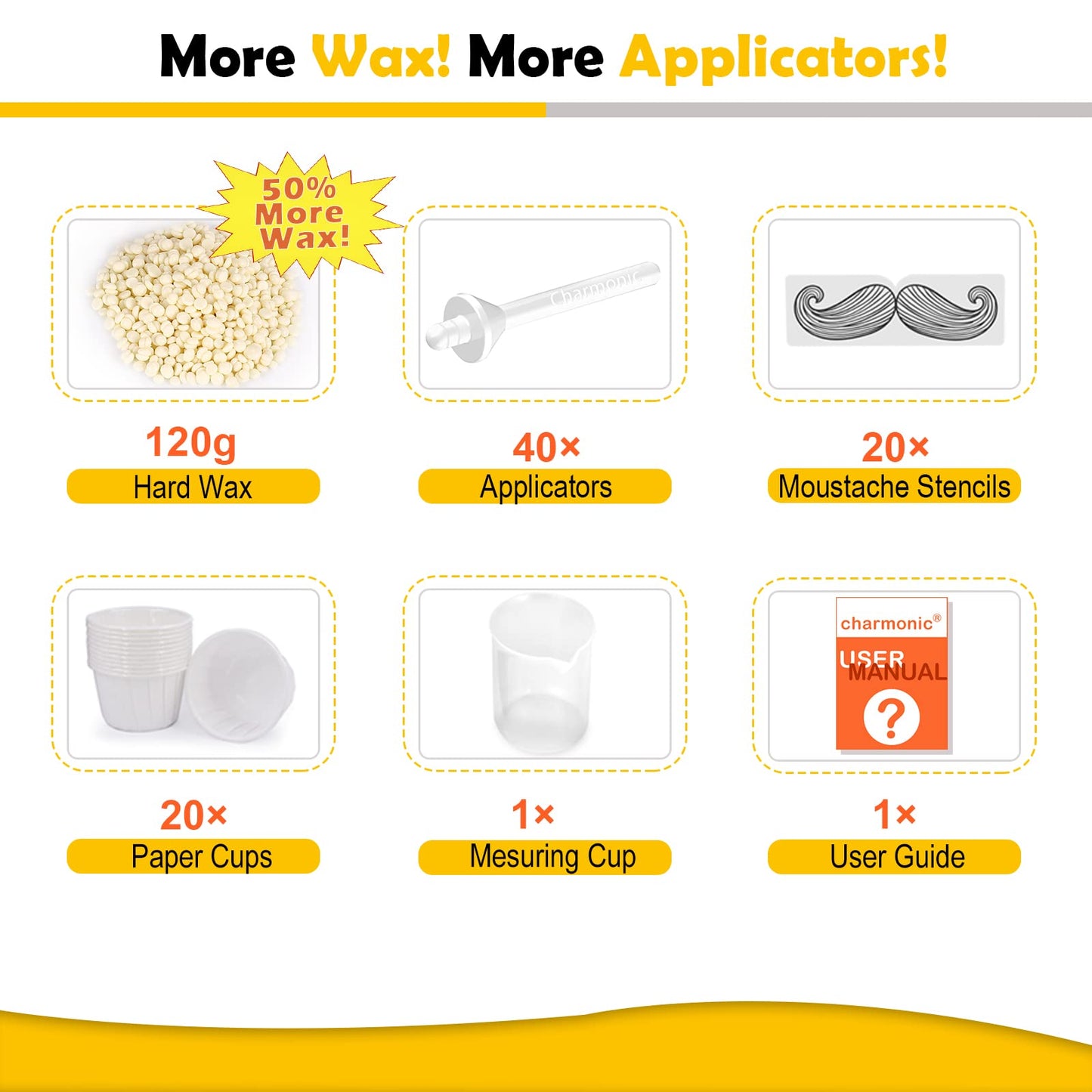 120g Wax Nose Wax Kit, Nose Hair Wax Kit with 40 Applicators, Quick & Painless Nose Waxing Kit for Men and Women, Nose Hair Remover Kits Used 20 Times Beauty and Personal Care Charmonic