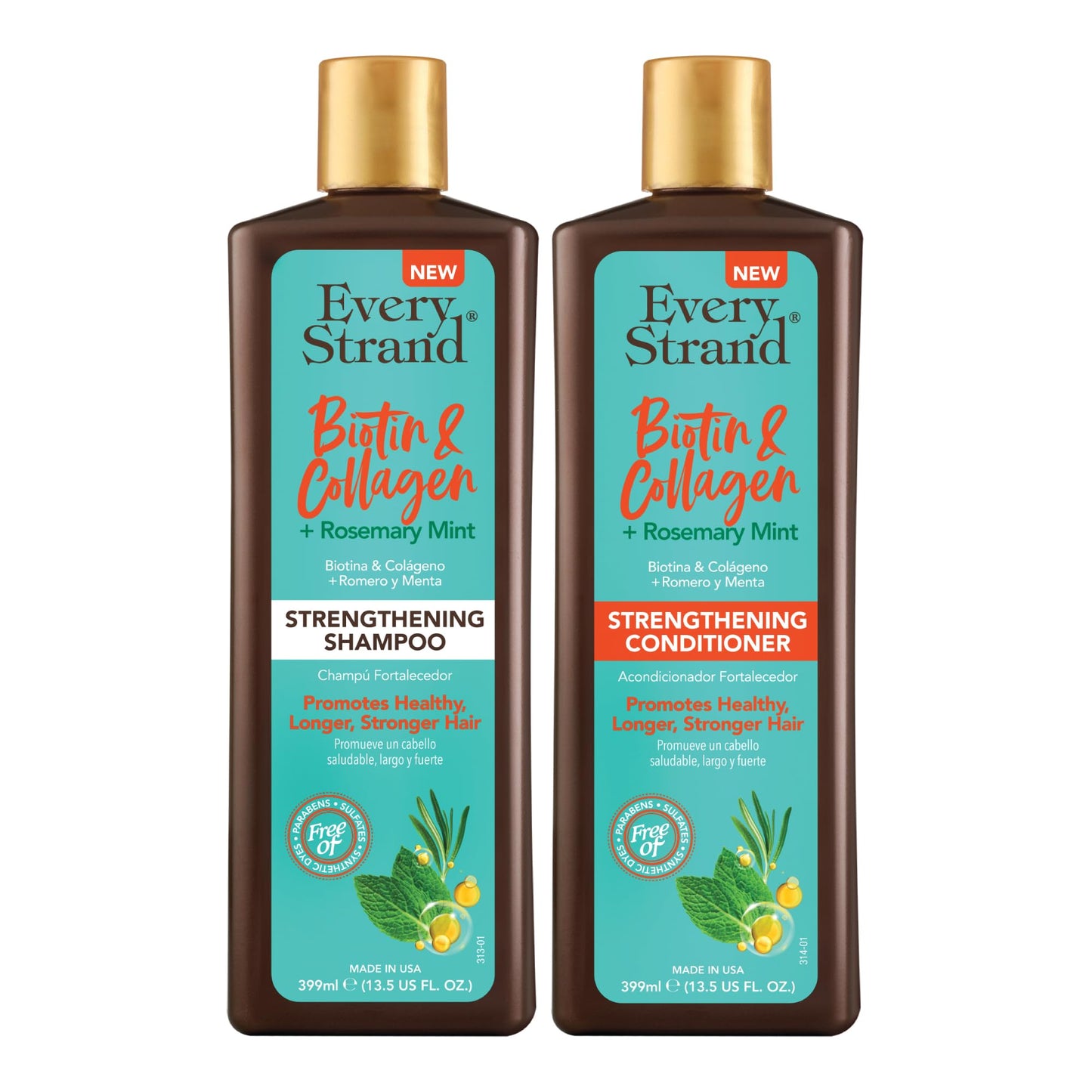 Every Strand Biotin and Collagen Shampoo and Conditioner Set 13.5 oz with Rosemary Mint, Volumizing Duo for Thinning and Fine Hair, Sulfate Free Beauty & Personal Care Every Strand