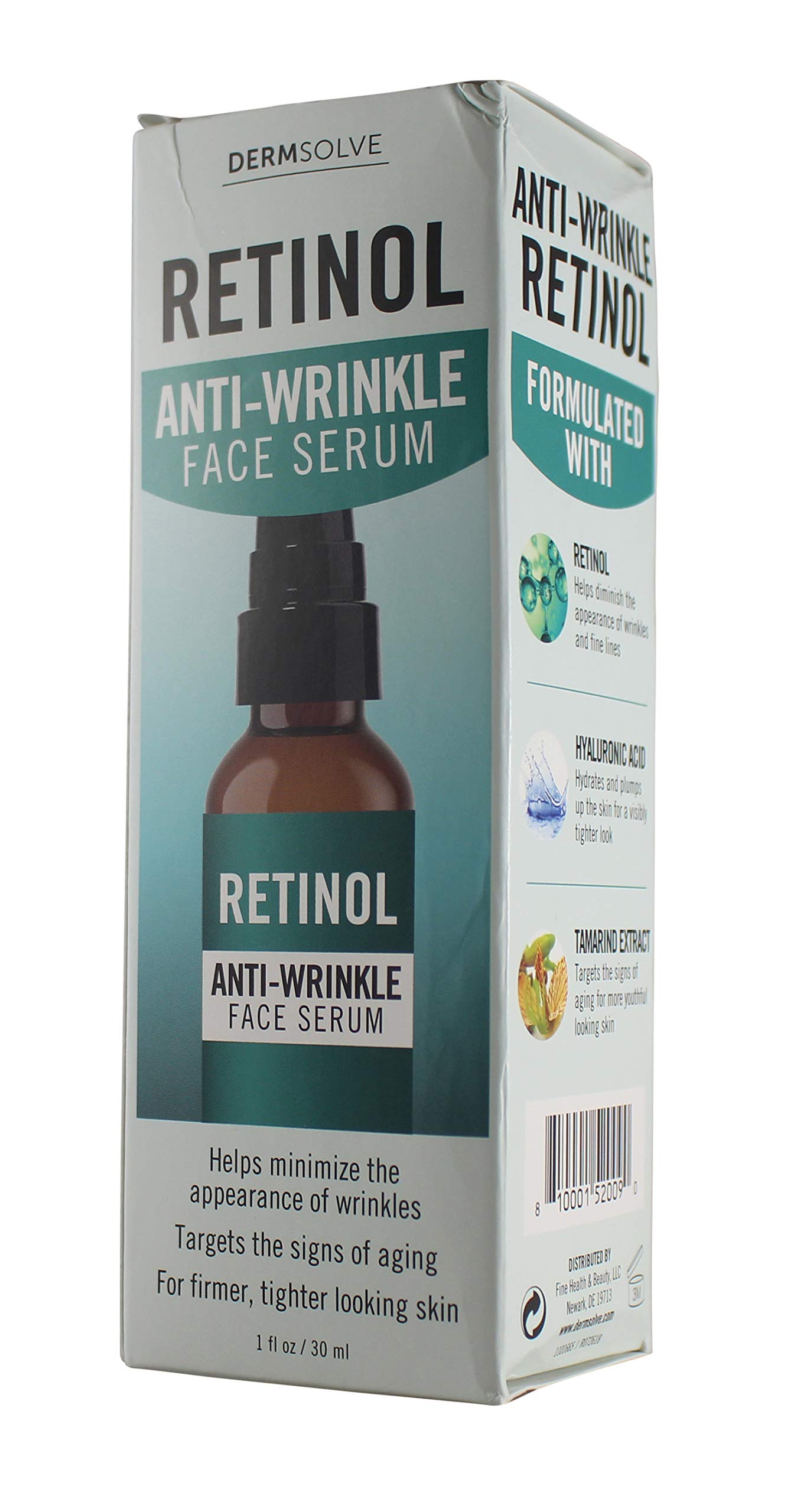Retinol Anti Wrinkle Face Serum with Hyaluronic Acid and Tamarind Extract 1 Fl oz Beauty & Personal Care Dermsolve