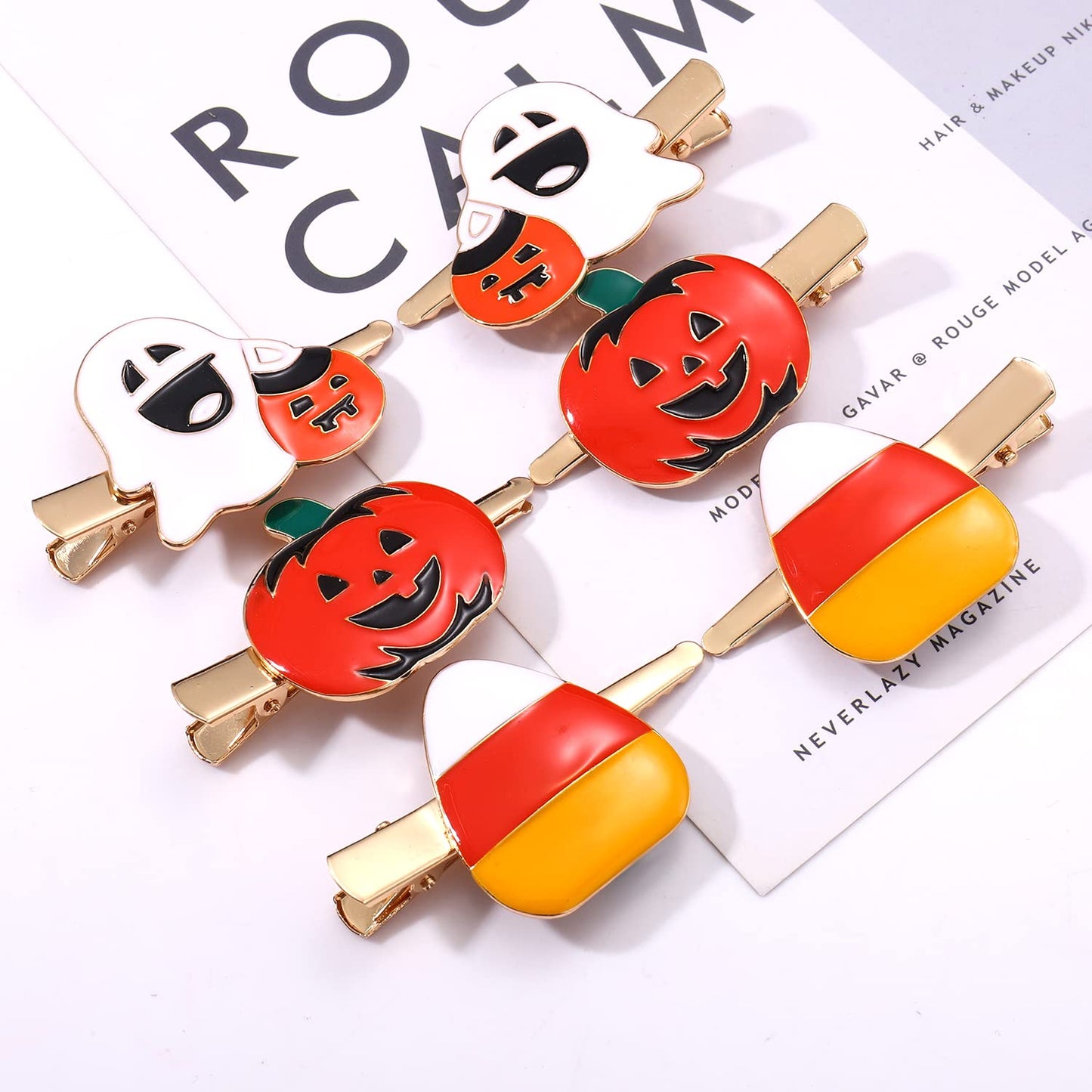 Boderier 6 Pack Halloween Hair Clips for Women Girls Halloween Headdress Candy Corn Pumpkin Ghost Hair Clips Party Costume Hair Accessories Beauty & Personal Care boderier