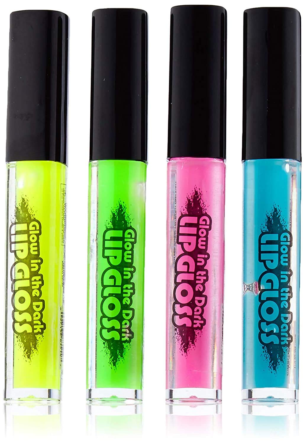 The Dreidel Company Glow in The Dark Lip Gloss, 4 Assorted Color Sticks, 4.25" Inches Beauty & Personal Care The Dreidel Company