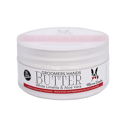 Warren London Groomers Hand Butter - 8 oz Working-Hands Cream for Dry, Cracked Skin | Fast-Absorbing Aloe & Shea | White Limetta Scent | Non-Greasy Beauty & Personal Care Warren London