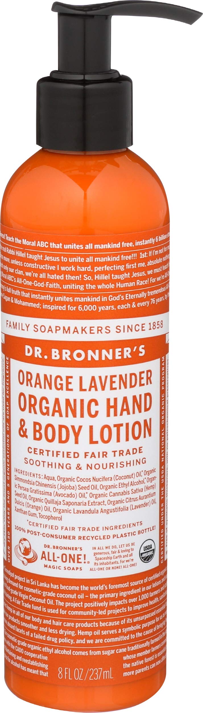 Dr. Bronner's, Lotion Orange Lavender Organic, 8 Fl Oz Beauty & Personal Care Dr. Bronner's