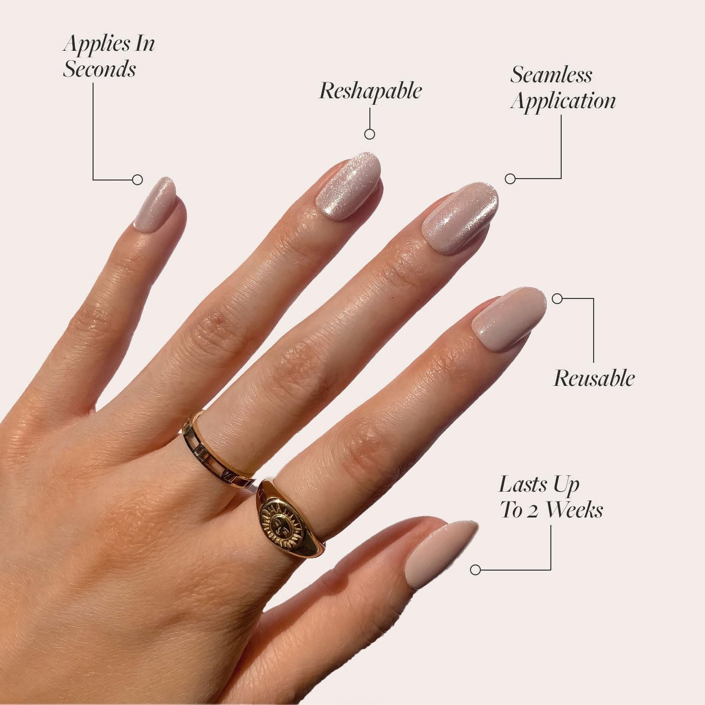 Glamnetic Press On Nails - Pure Intentions | Glossy, Semi-Transparent, Short Round Nails, Salon Quality | 12 Sizes - 30 Nail Kit with Glue Beauty & Personal Care Glamnetic