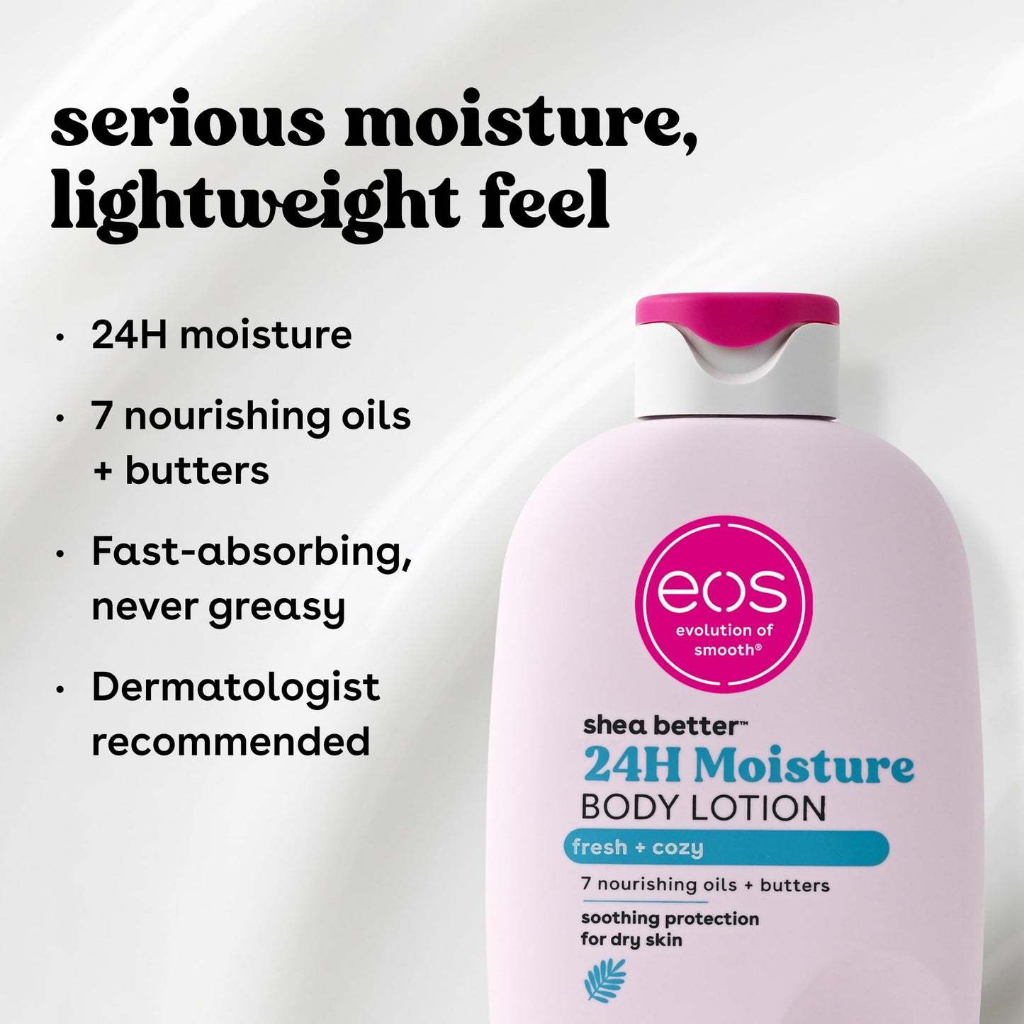 eos Shea Better Body Lotion, Fresh & Cozy, 24-Hour Moisture Skin Care, Lightweight & Non-Greasy, Natural Shea, Vegan, 16 fl oz Beauty & Personal Care eos