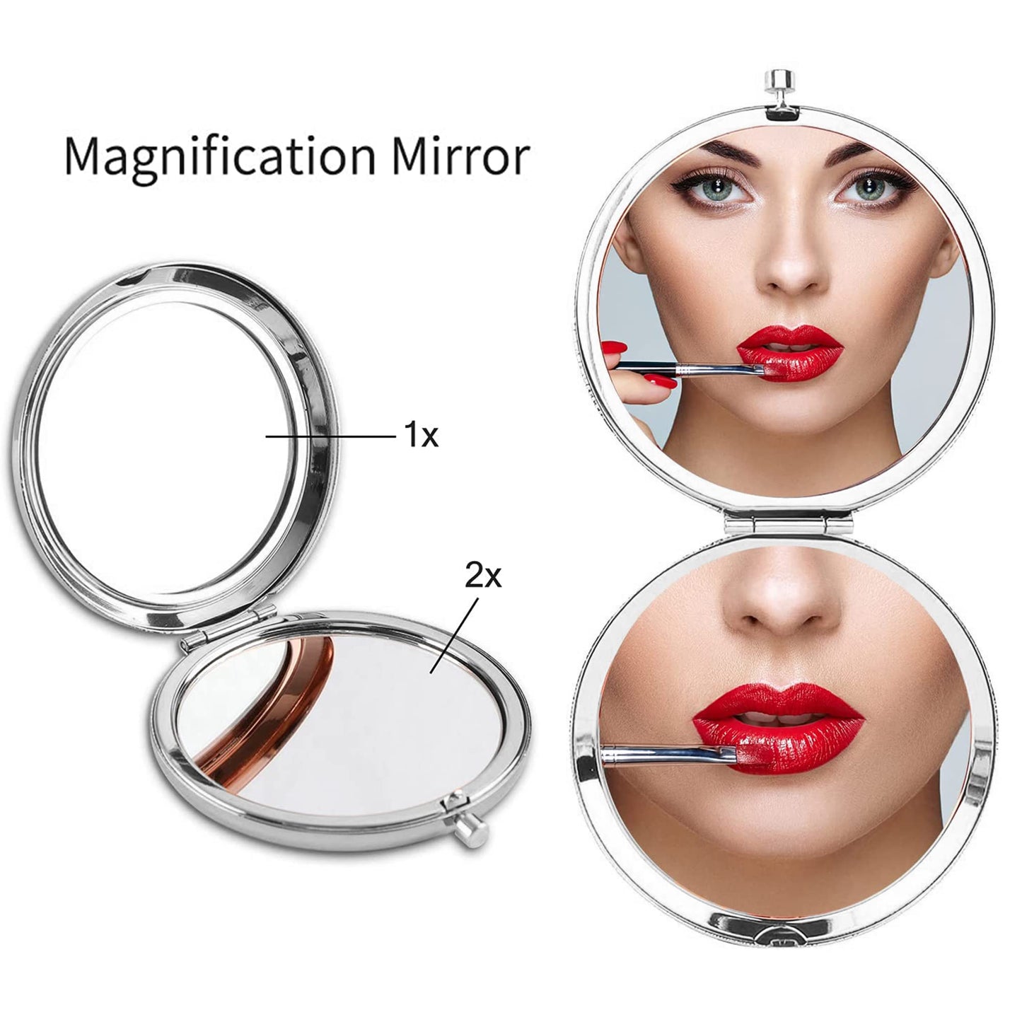GAOLZIUY Compact Mirror Gifts from Sister, Silver Compact Mirror for Big/Litter Sister, Birthday Gifts for Sister Graduation, Valentine, Mothers Day Beauty & Personal Care GAOLZIUY