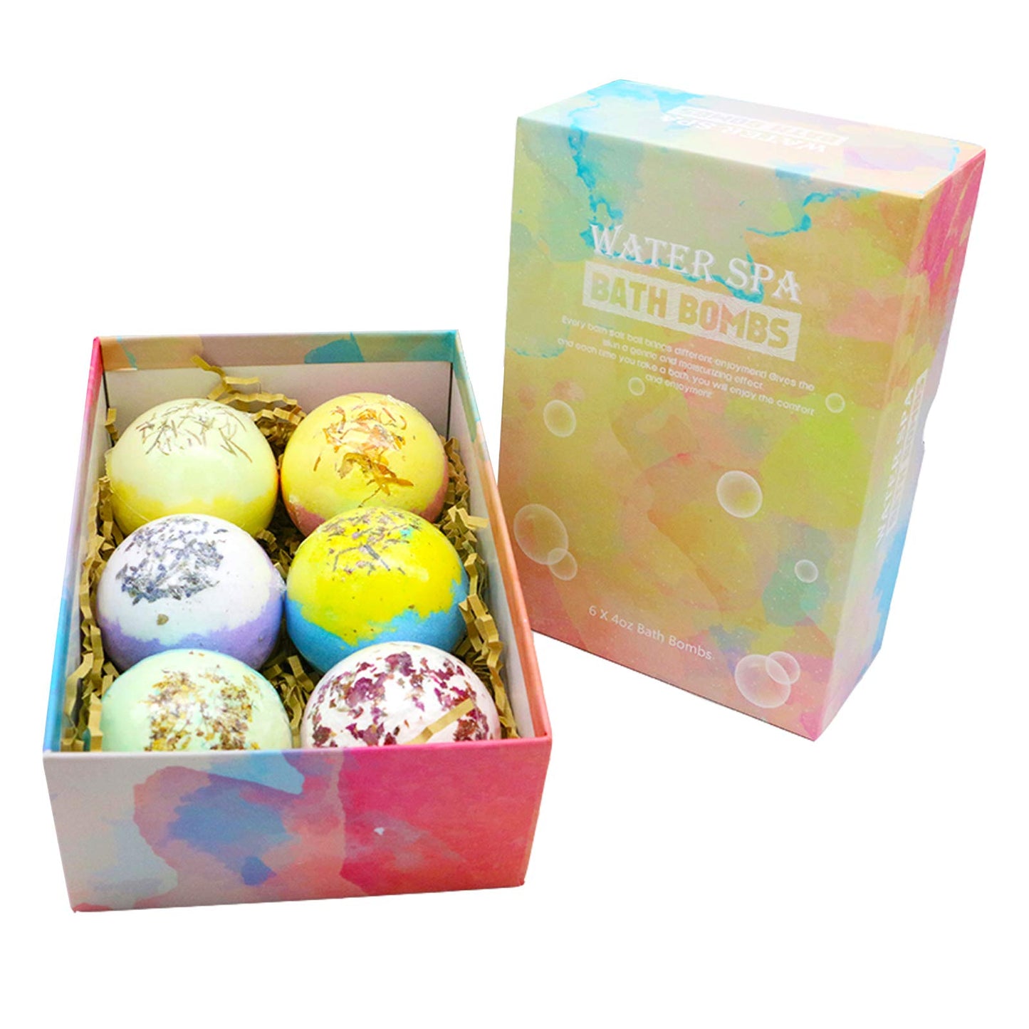 Bath Bombs, Bath Bomb Gift Set 6 x 4 OZ, Spa Bath for Christmas Valentines Birthday Gifts for Women, Kids, Wife, Moms (Tpye 02) Beauty and Personal Care JIAN YA NA