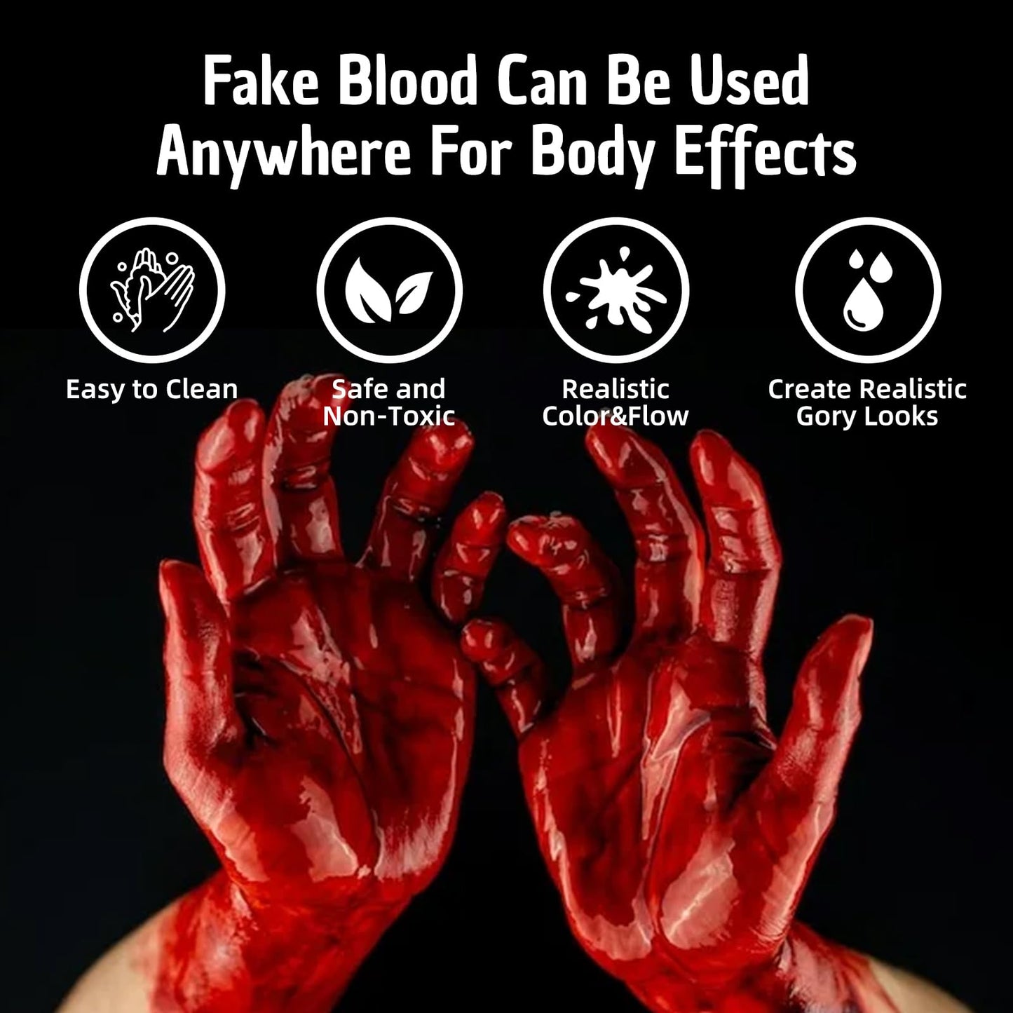 Fake Blood Spray for Halloween 2Pack, 2x2 fl oz Washable Fake Blood Makeup Kit, Realistic Dripping Fake Blood, Fake Blood for Face, Perfect Beauty & Personal Care LUYIMIN