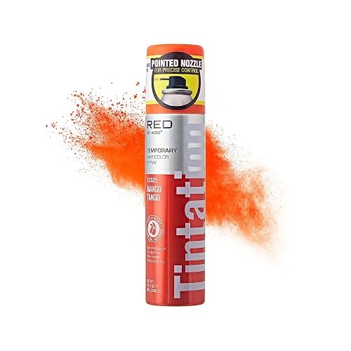 Red by Kiss Tintation Temporary Hair Color Spray 2.82oz, Quick-Dry & Smudge-Proof, Vivid Color Washable Hair Dye, Styling Spray Cosplay Halloween Beauty & Personal Care Red by Kiss
