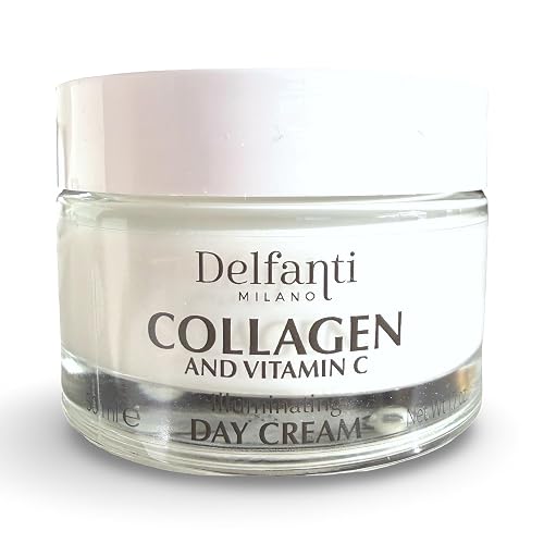 Delfanti-Milano • COLLAGEN and VITAMIN C • Illuminating Day Cream • Face and Neck Moisturizer with pure Hyaluronic Acid • Made in Italy • 1.7 oz Beauty & Personal Care Delfanti-Milano
