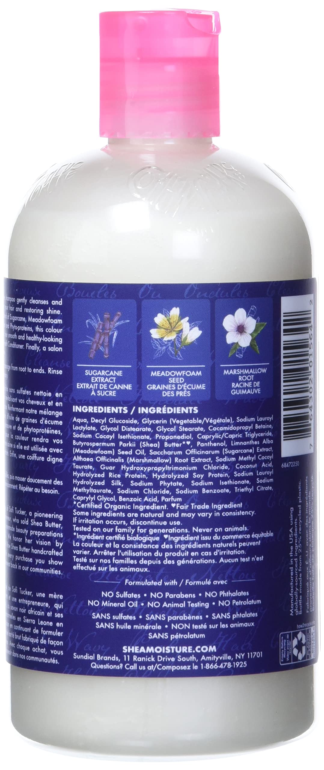 SheaMoisture Silicone Free Shampoo for Dry Hair Sugarcane Extract and Meadowfoam Paraben Free Shampoo 13 oz Beauty & Personal Care SheaMoisture