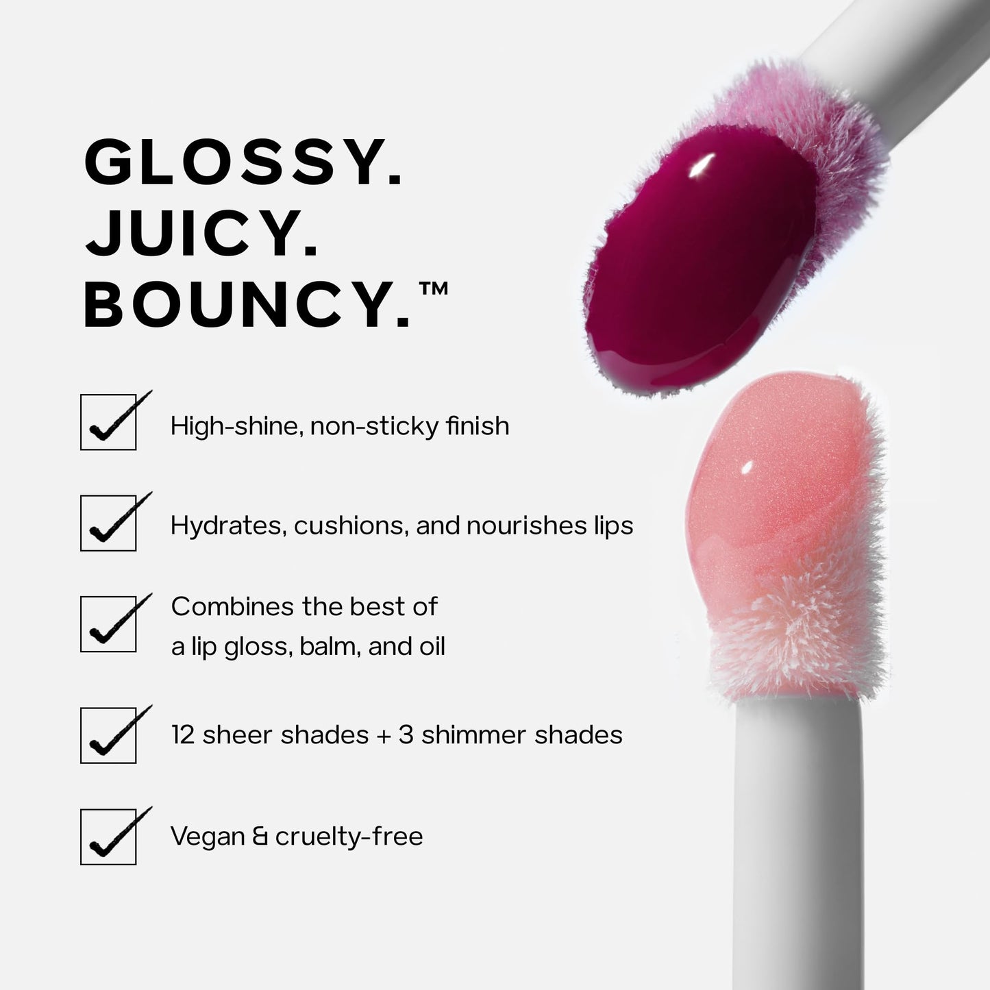 Saie Glossybounce High-Shine Hydrating Lip Gloss Oil - Sheer Tinted Lip Oil with Hyaluronic Acid + Jojoba Oil for Long-Lasting Moisture (.17 oz) Beauty & Personal Care Saie