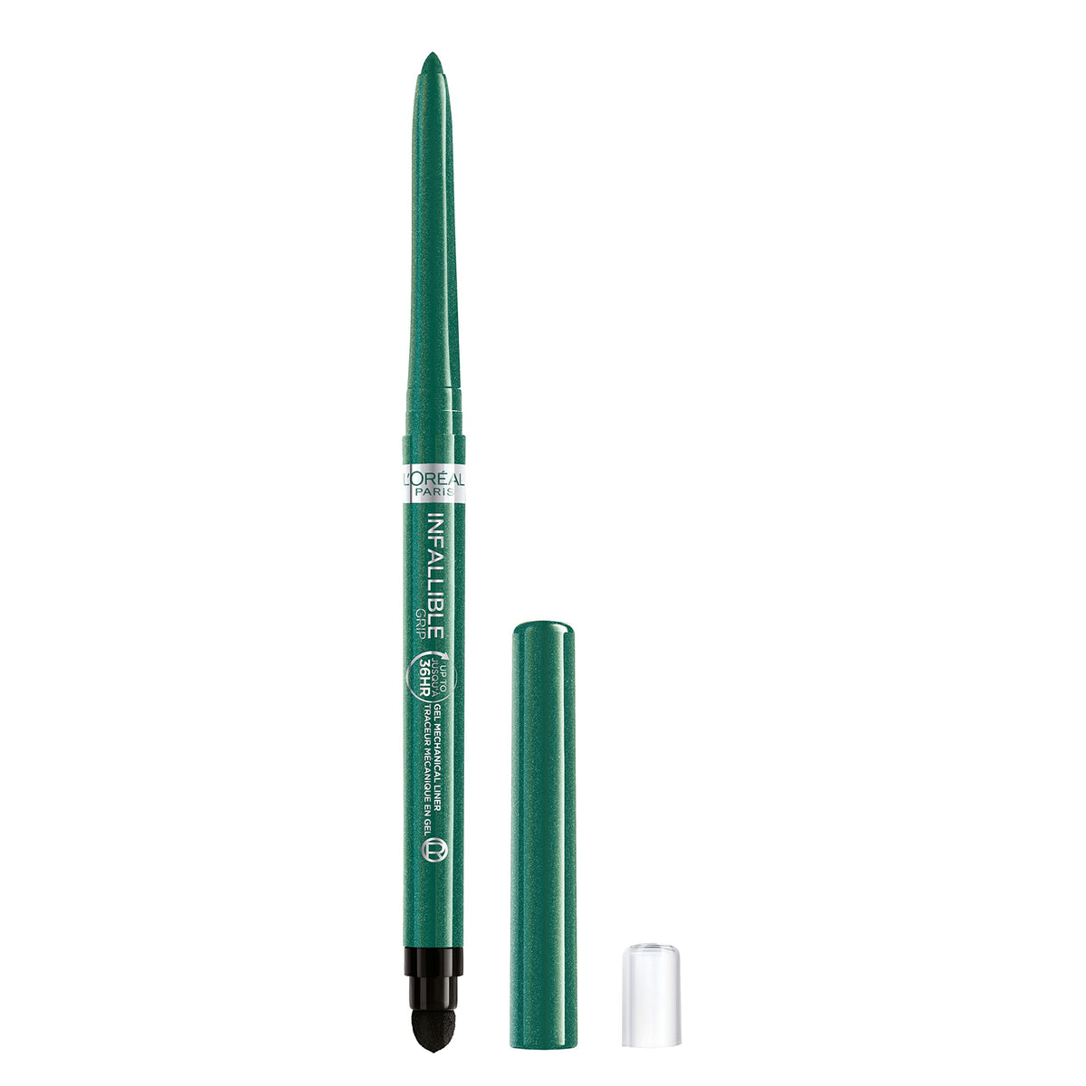 L'ORÉAL Infallible Grip Mechanical Gel Eyeliner Pencil, Smudge-Resistant, Waterproof Eye Makeup with Up to 36HR Wear, Emerald Green, 1 Kit, 1 Fl Oz