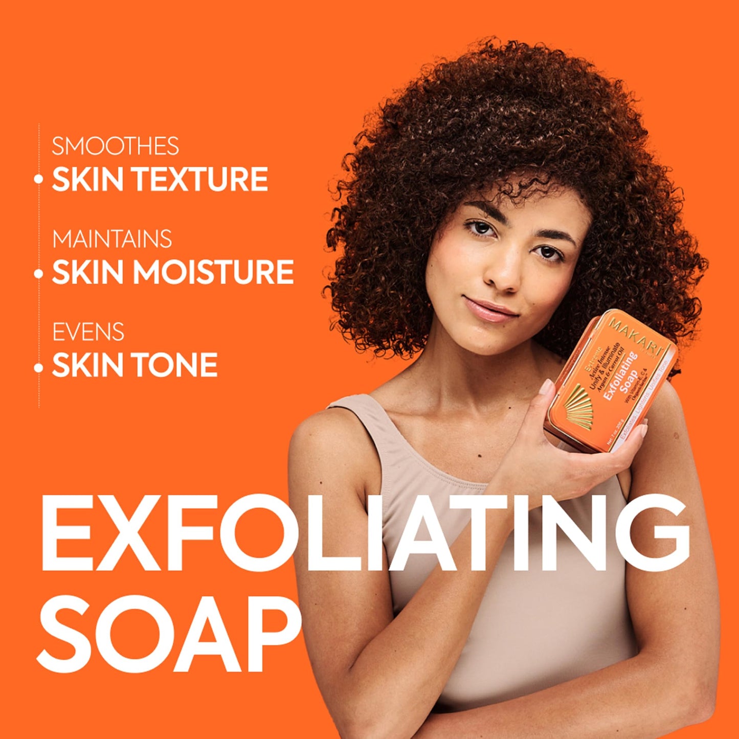MAKARI Extreme Active Intense Argan & Carrot Oil Exfoliating Soap (7 oz) | Radiance-Boosting Bar | With Apricot Seed Extract & Vitamins C & E | Helps Beauty & Personal Care MAKARI