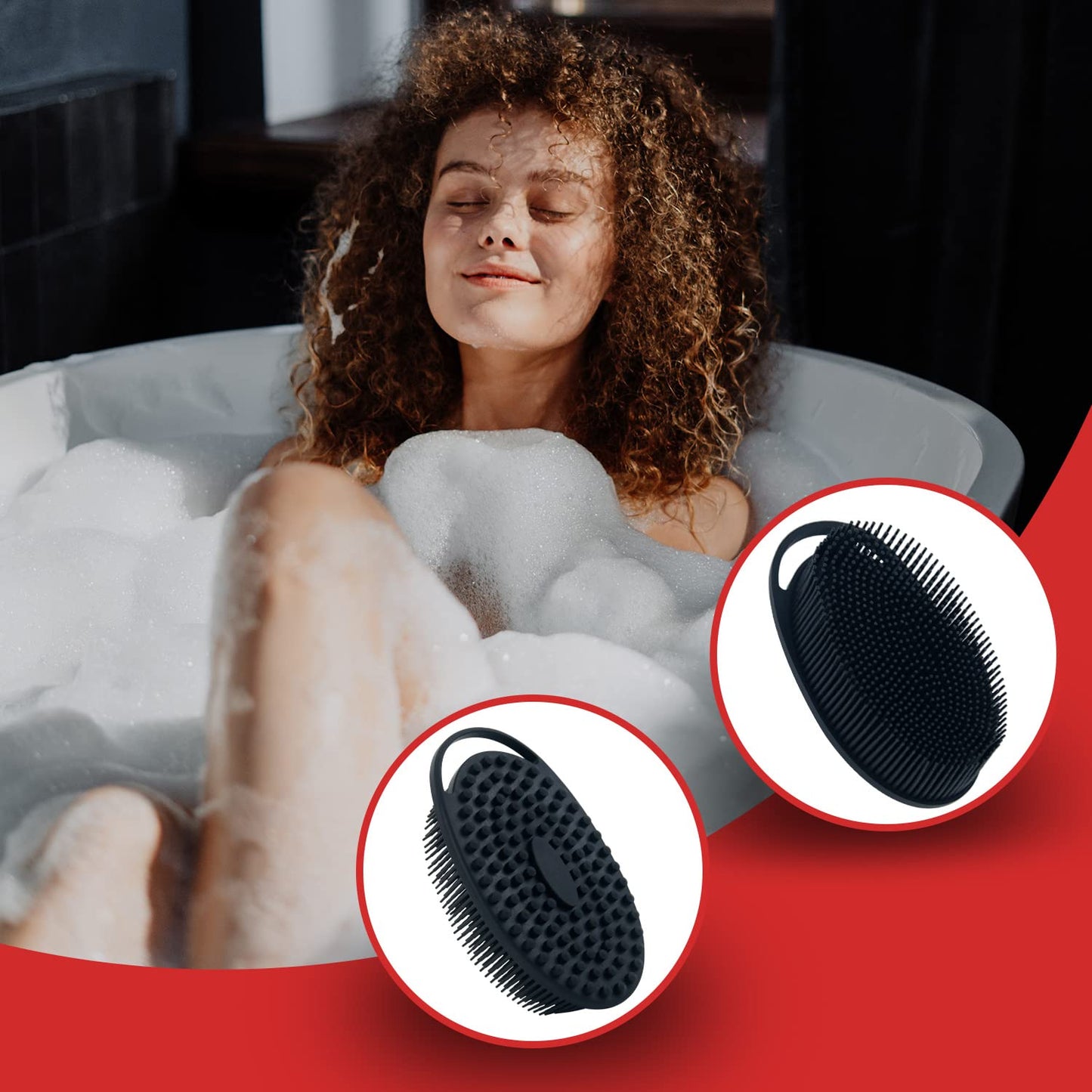 Silicone Body Wash Scrubber/Loofah, Exfoliating Body Scrub Brush for Use in Shower, Mens Women, Gifts for Dad Beauty and Personal Care LEILA