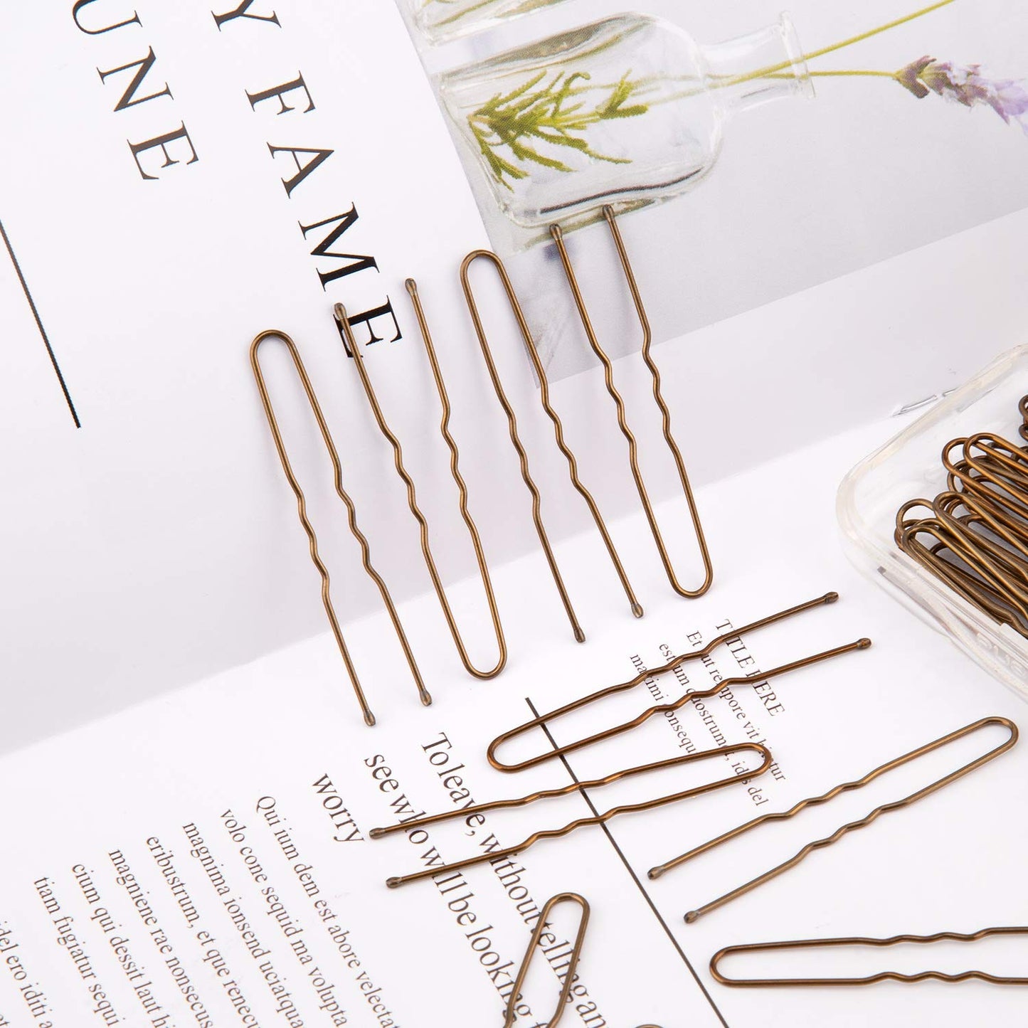 AIEX 200 Pieces U-Shaped Hairpins Kit Hair Clips Hairpins Hair Clips for Women Girls and Hair Salon (Bronze) Beauty & Personal Care AIEX