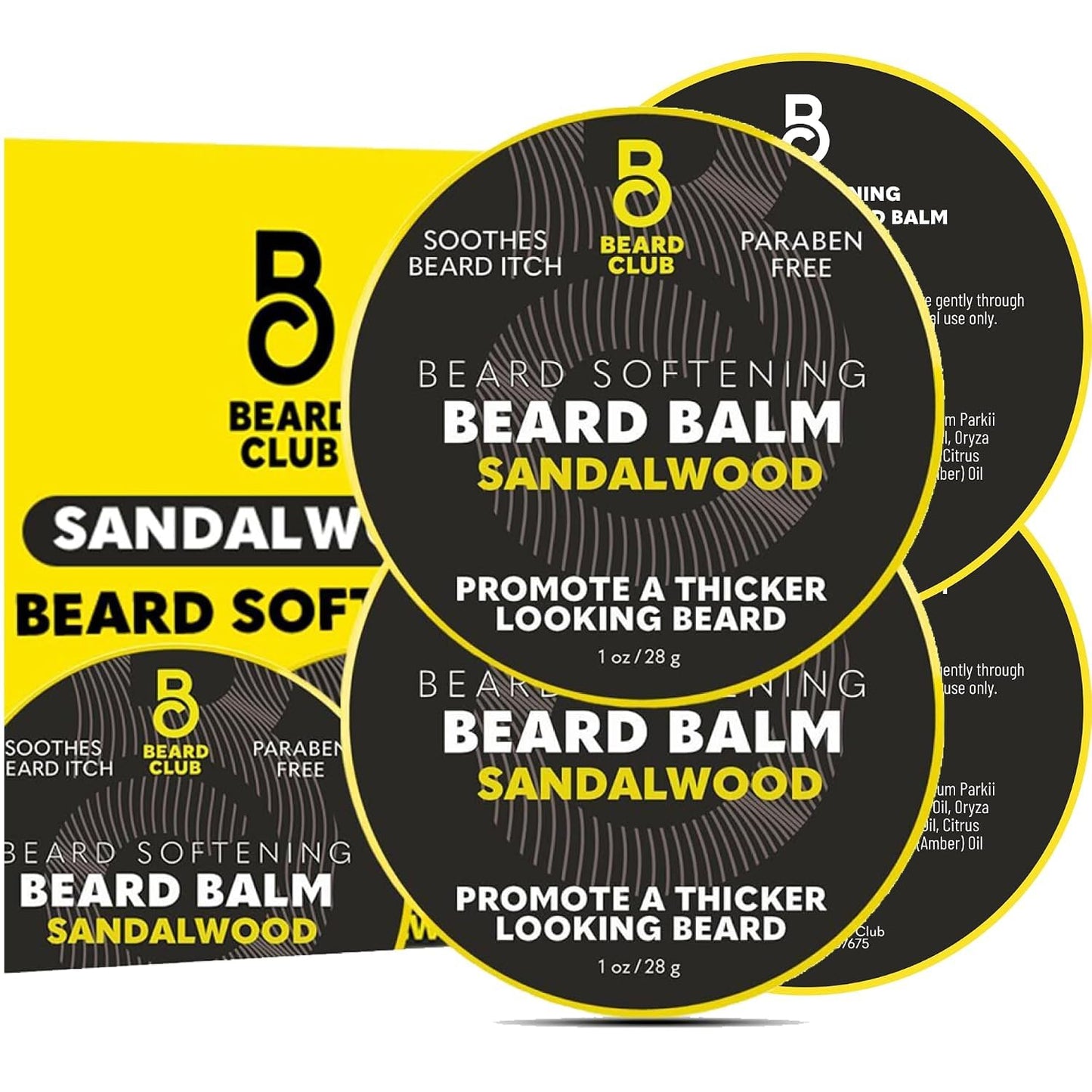 The Beard Club Sandalwood Beard Butter - Men's Leave-In Conditioning Balm, Softener and Moisturizer for Styling and Care - 2oz Beauty and Personal Care The Beard Club