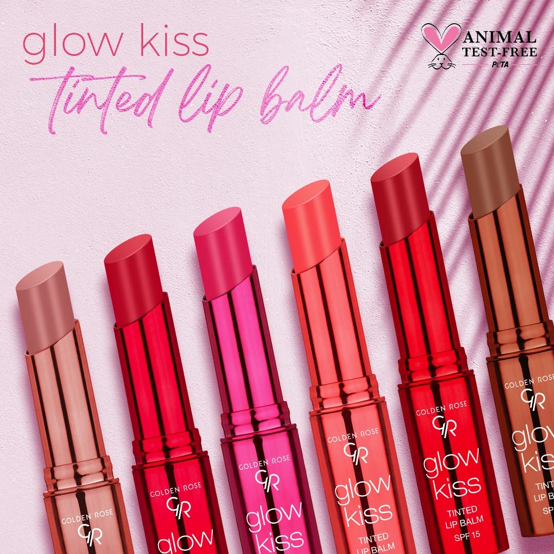 Golden Rose Cosmetics Glow Kiss Tinted Lip Balm with SPF15, Vegan Formula (Choco Cake) Beauty and Personal Care Golden Rose