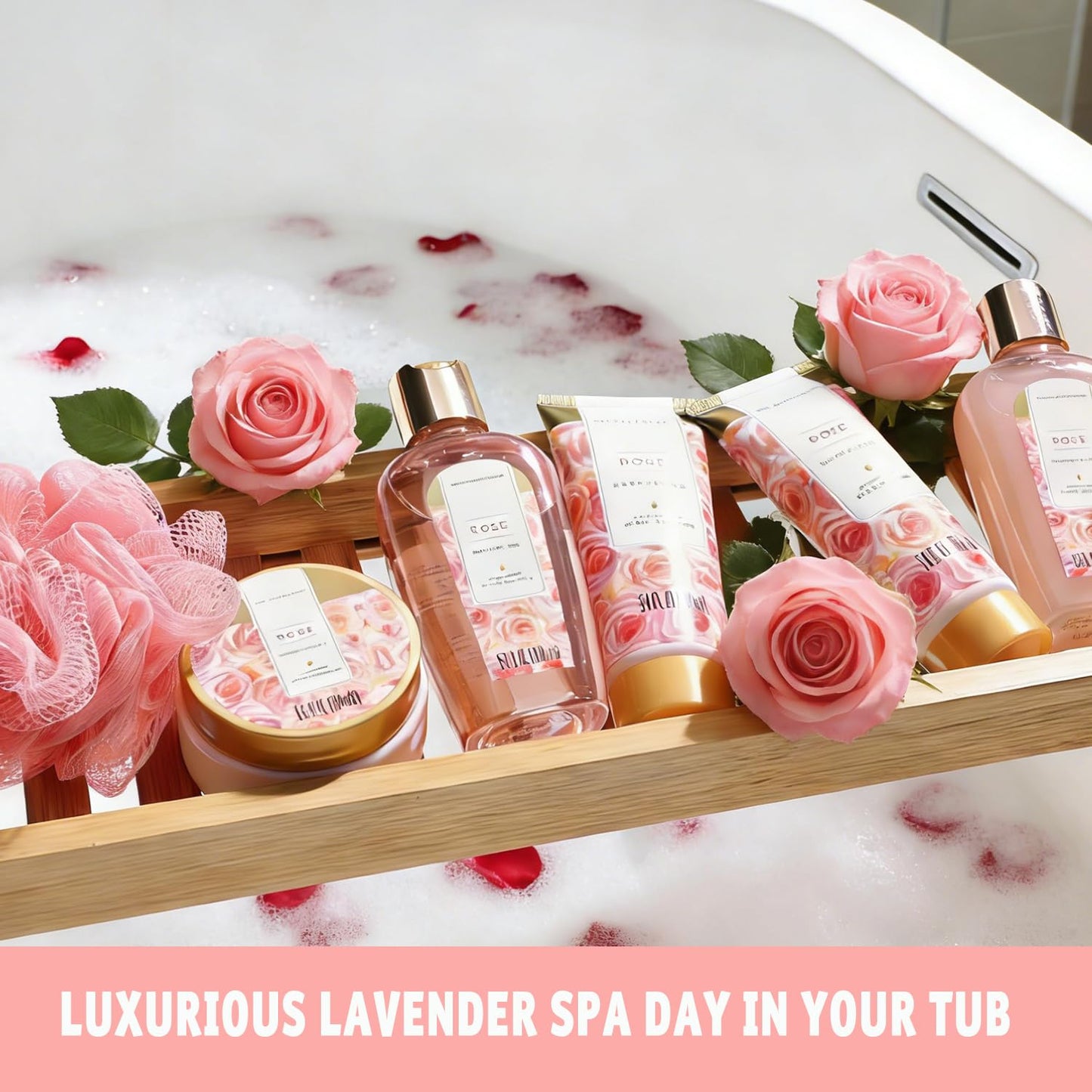 spa luxetique Spa Gift Baskets for Women - 10PCS Rose Bath Sets for Her Birthday,Mother's Day Gifts for Women,Mother,Wife,Girlfriend Beauty and Personal Care spa luxetique