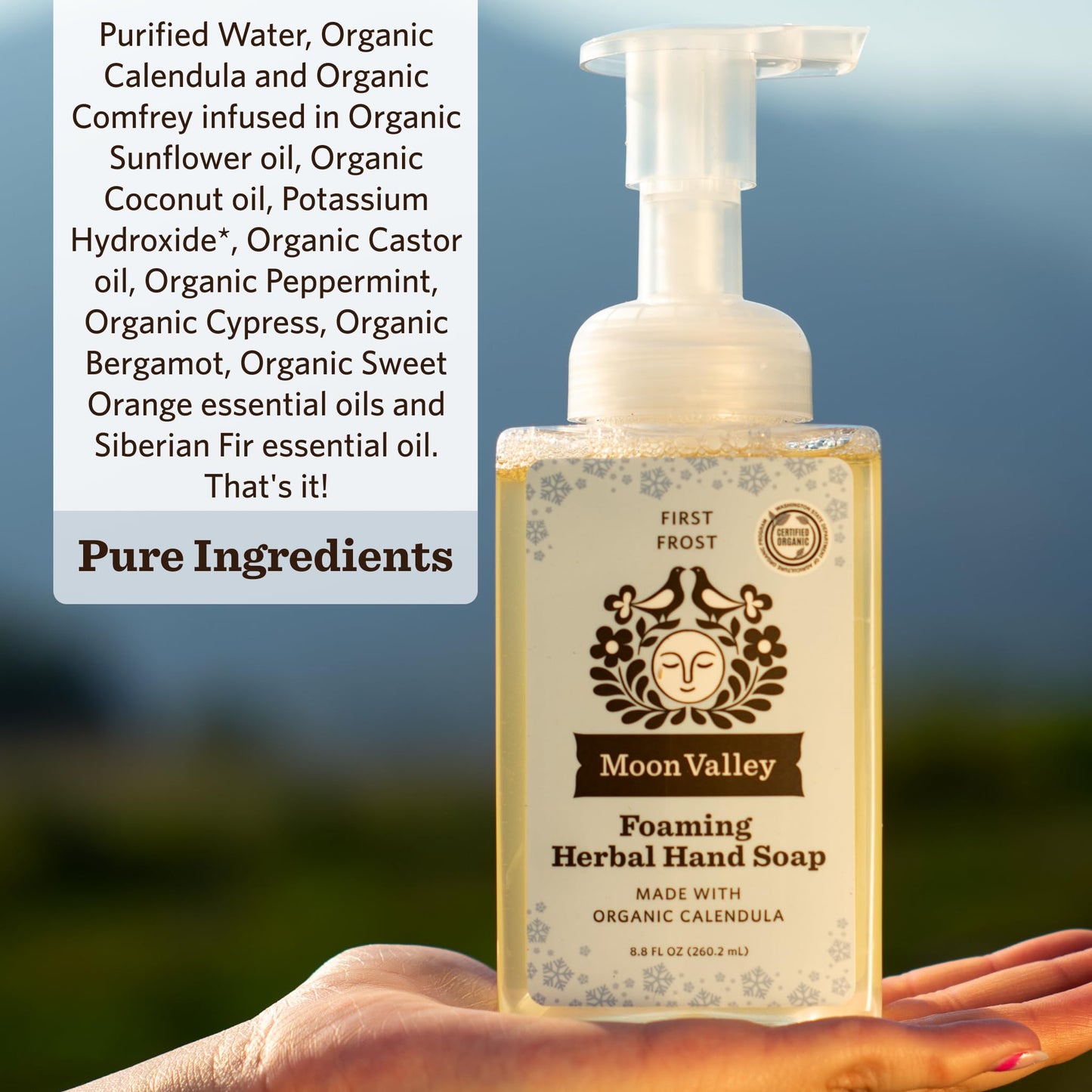 Moon Valley Herbal Foaming Hand Soap, Vegan (First Frost, Recyclable Bottle) Beauty & Personal Care Moon Valley Organics