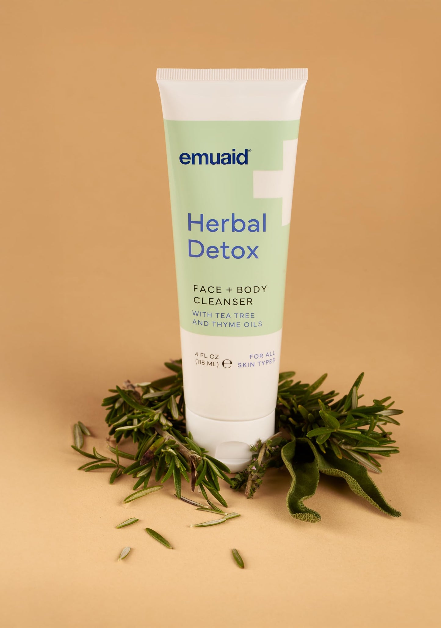 emuaid® Herbal Detox™ Face + Body Cleanser, Lightweight Botanical Foaming Gel with Tea Tree Oil + Thyme Oil, Gentle Skin Cleanser & Facial Wash Beauty & Personal Care emuaid