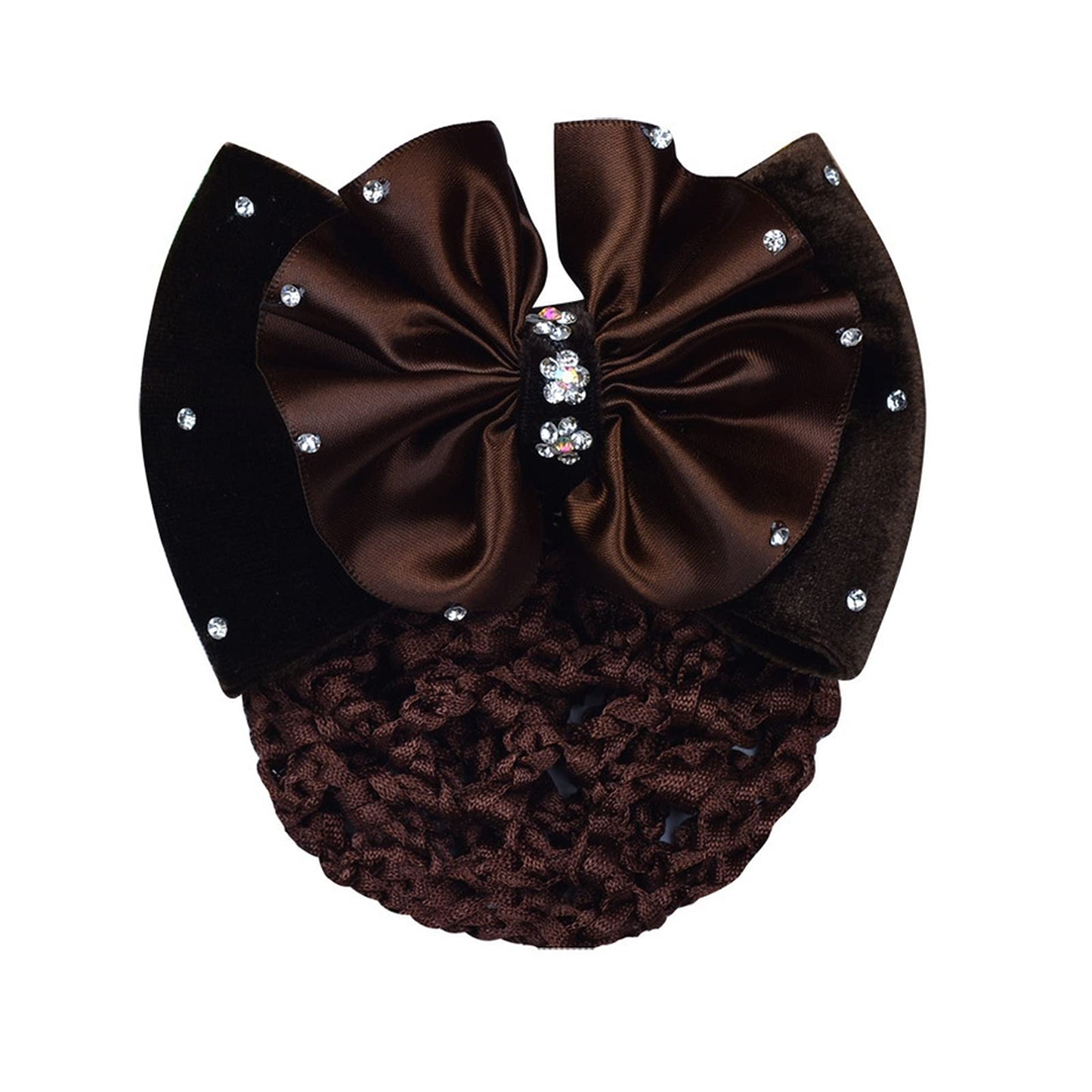 iRIIRIO 4pcs Women Hair Clips With Bows Hair Bun Cover Barrettes Net Snood Hairnet Lace Bow Bow-knot Decor Hair Clip Hairnet Mother's Day Gift Beauty & Personal Care iRIIRIO