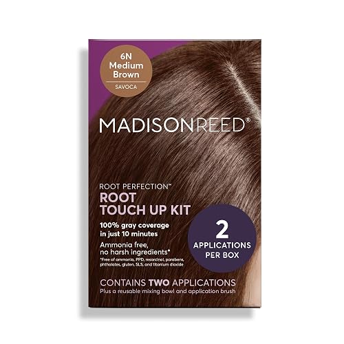 Madison Reed Root Perfection Root Touch Up Kit - 6N Savoca Medium Brown, 2 Permanent Applications, 100% Gray Coverage in 10 Min | PPD-Free Beauty & Personal Care Madison Reed