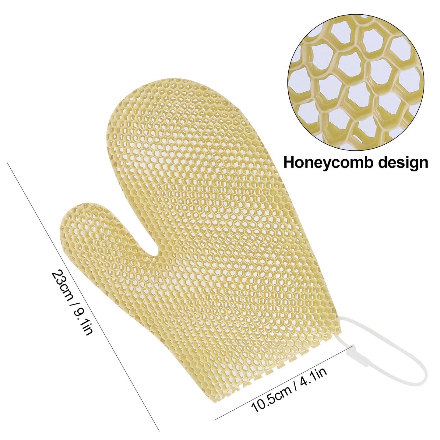 Honeycomb Exfoliating Bath Gloves - Microfiber for Enhanced Blood Circulation & Soft, Smooth Skin for All Skin Types (Yellow - Glove) Beauty and Personal Care Koqye