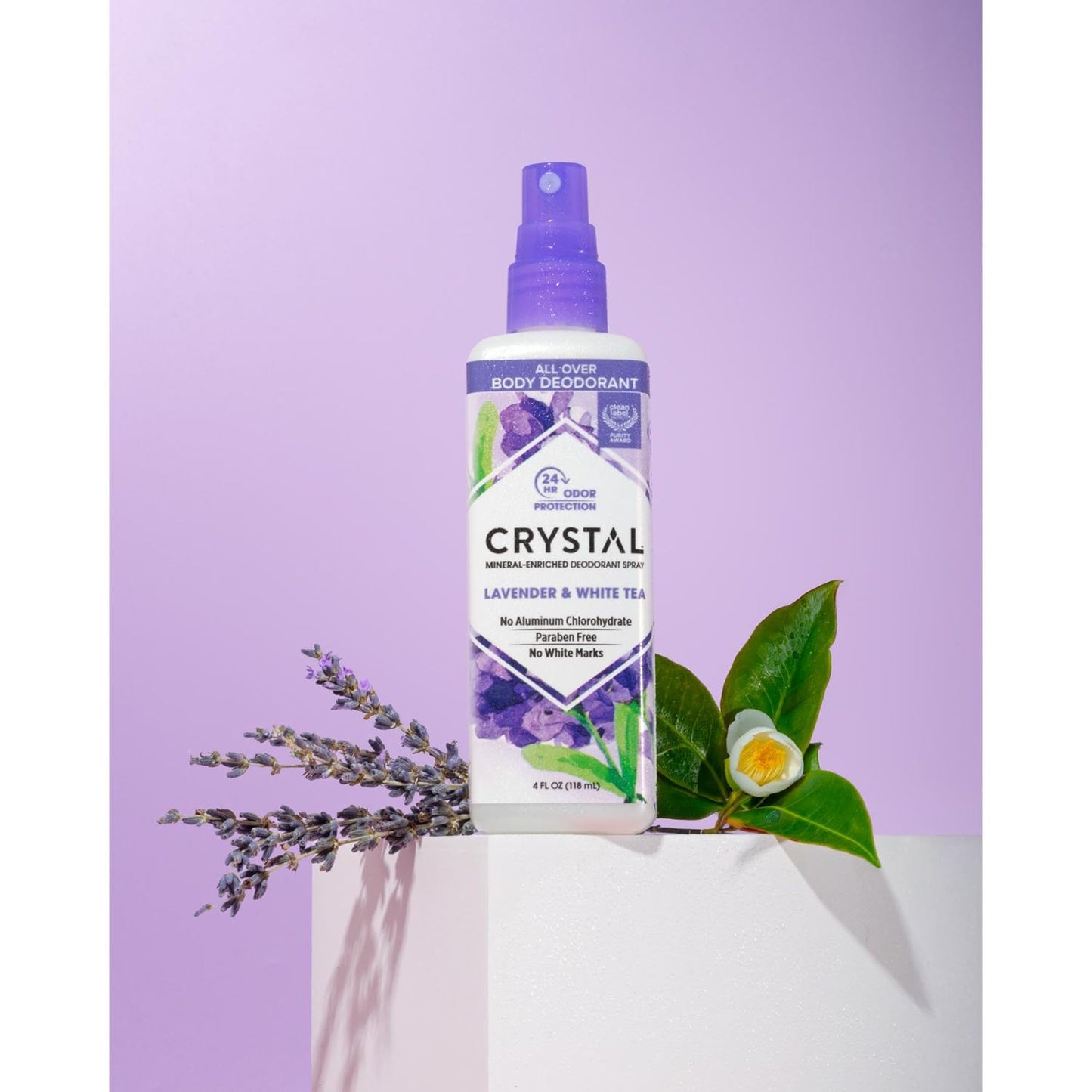 Crystal Mineral Deodorant Spray, 8 oz., 2 Pack, Lavender + White Tea Beauty and Personal Care Crystal Essence