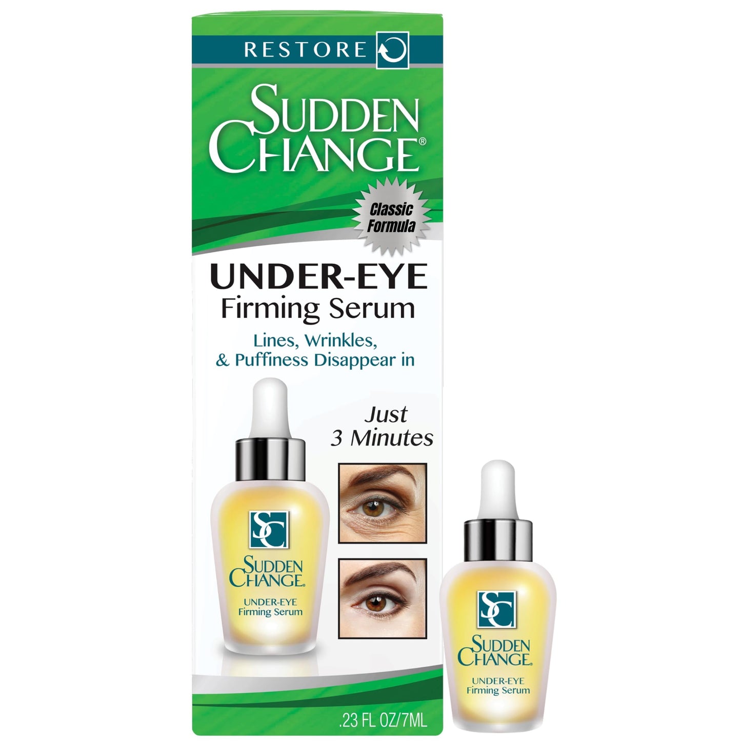 Sudden Change Instant Under-Eye Firming Serum - Fast-Acting Eye Tightening Serum for Under-Eye Bags, Puffiness, Lines & Wrinkles (0.23 oz, Pack of 1) Beauty & Personal Care Sudden Change