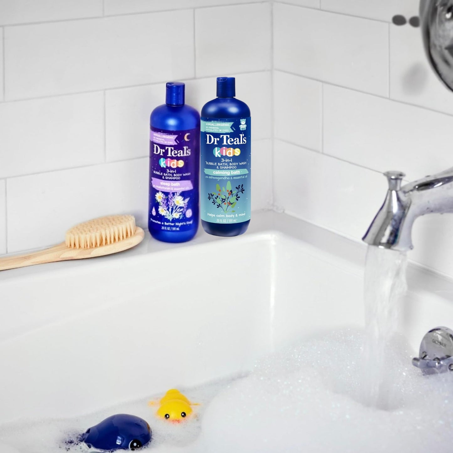 Dr Teal's Kids 3-in-1 Bubble Bath, Body Wash & Shampoo, Sleep Bath with Melatonin and Calming Bath with Ashwagandha, 20 fl oz, 2 Pack Beauty & Personal Care Dr Teal's