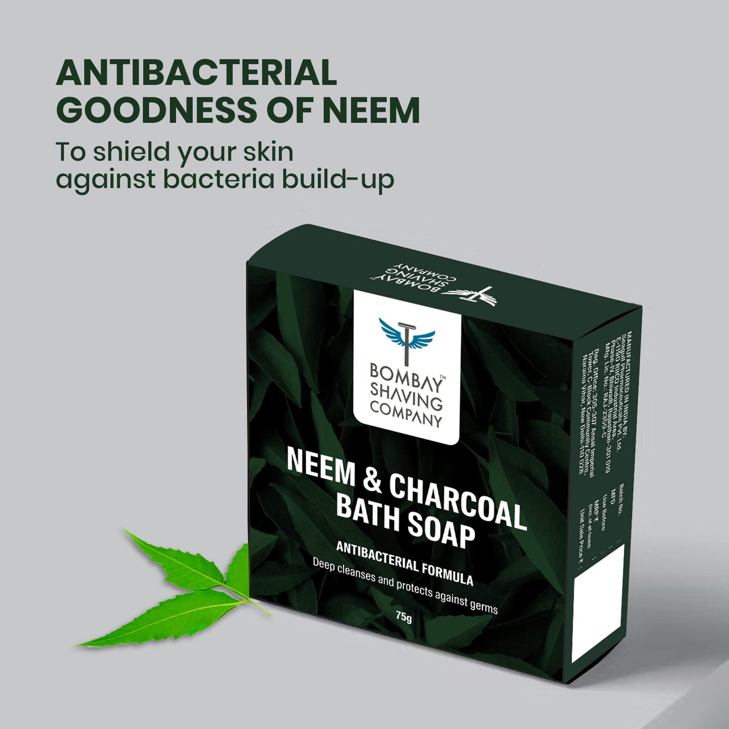 Bombay Shaving Company Charcoal and Neem Bath Soap - Pack of 3,75g each Beauty and Personal Care Bombay Shaving Company
