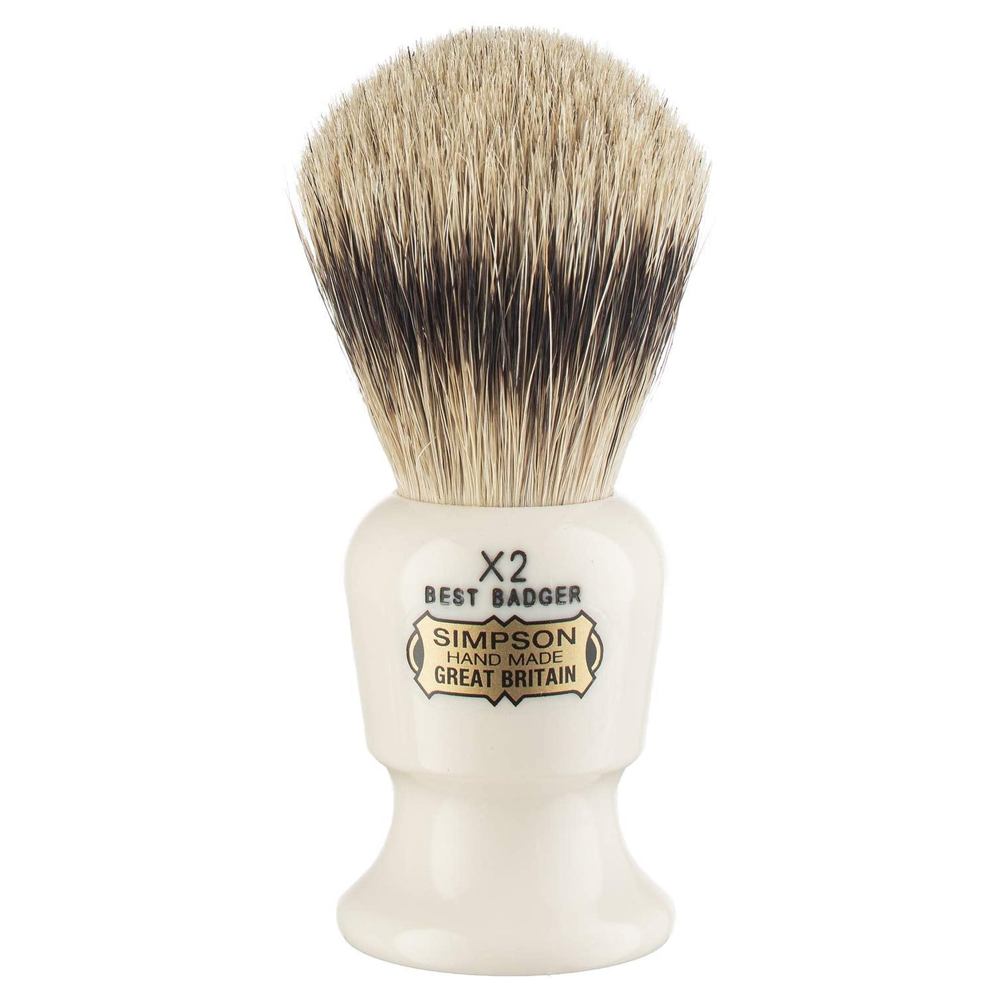 Commodore Best Badger Brush- Simpson Shaving Brushes - Faux Ivory Handle (X2 Best) Beauty and Personal Care Simpson Shaving Brushes