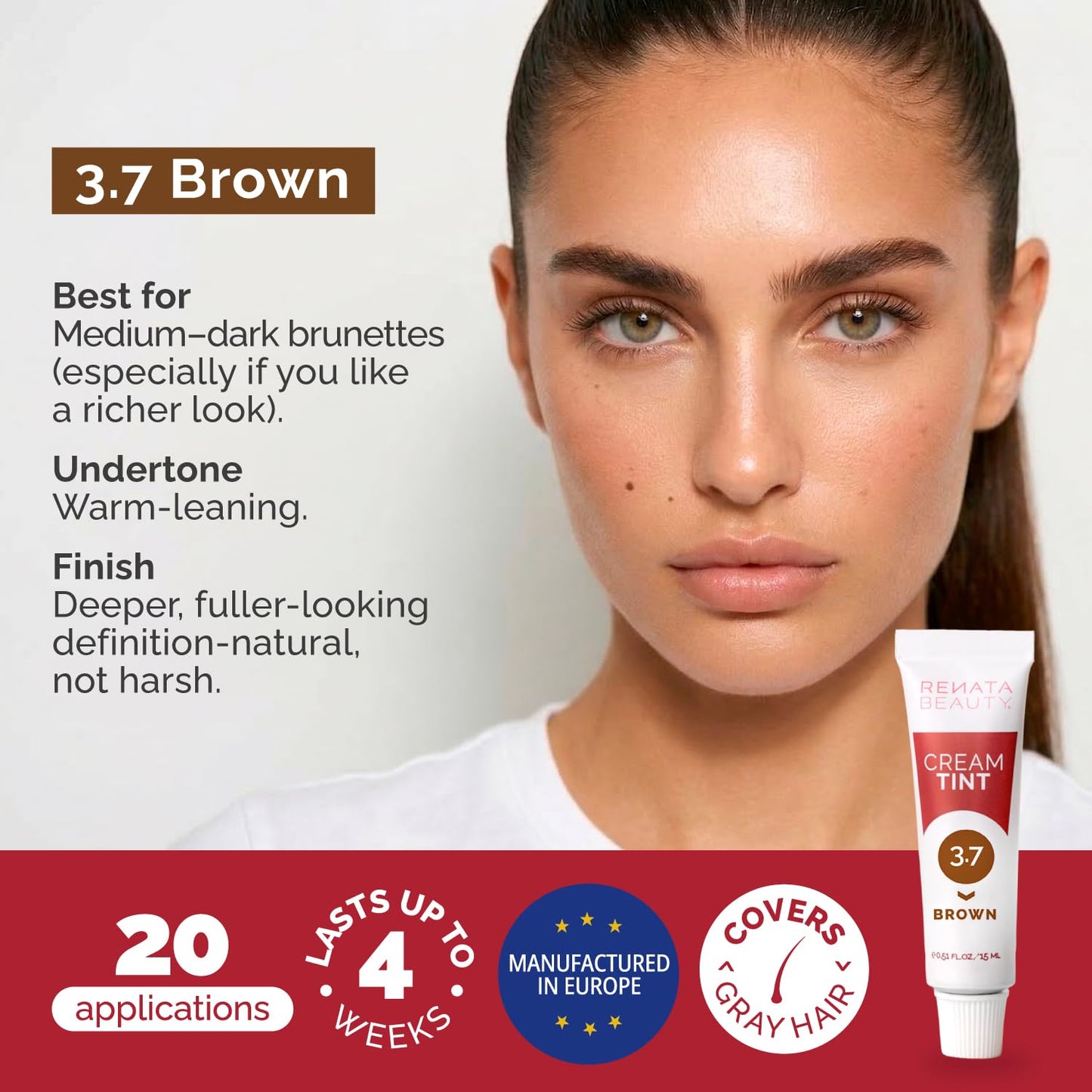 RB RENATA BEAUTY Tint Kit - Cream Hair Dye Kit with Developer and Application Brush for Spot Coloring - Covers Gray Hairs, Smudge-Proof, Long-Lasting Beauty and Personal Care RB RENATA BEAUTY