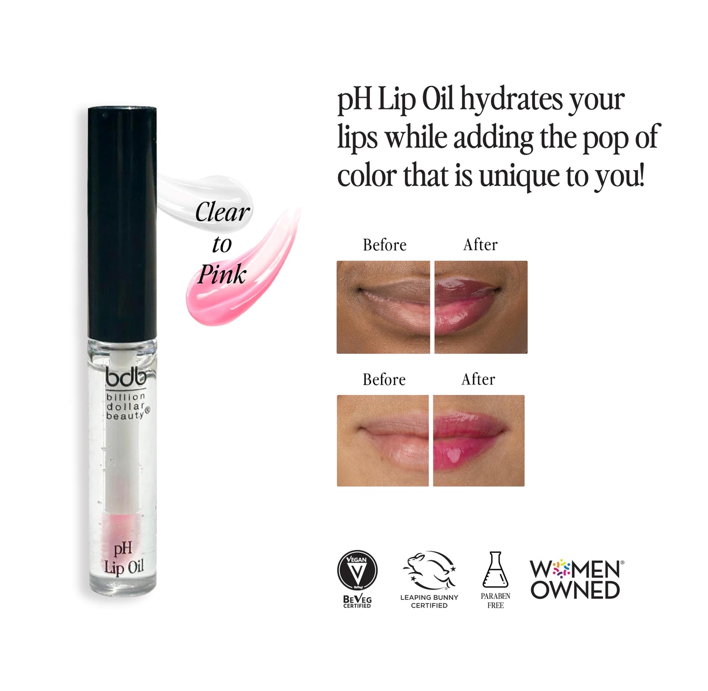 billion dollar brows bdb Color Changing pH Lip Oil - Moisturizing, Plumping, and Glossy Beauty & Personal Care billion dollar brows