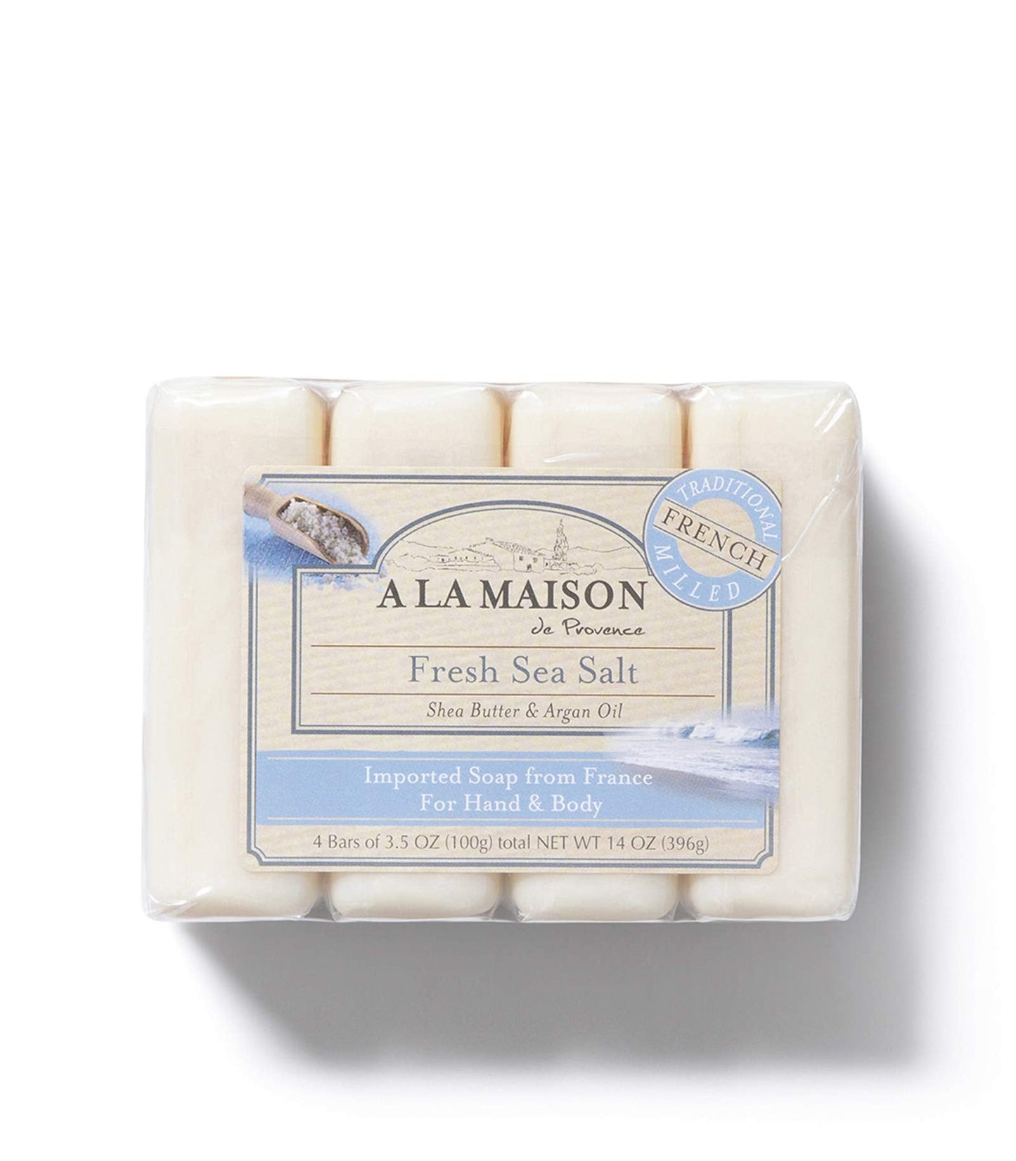 A LA MAISON Fresh Sea Salt Bar Soap - Triple French Milled Natural Moisturizing Hand Soap Bar (12 Bars of Soap, 3.5 oz) Beauty & Personal Care A LA MAISON