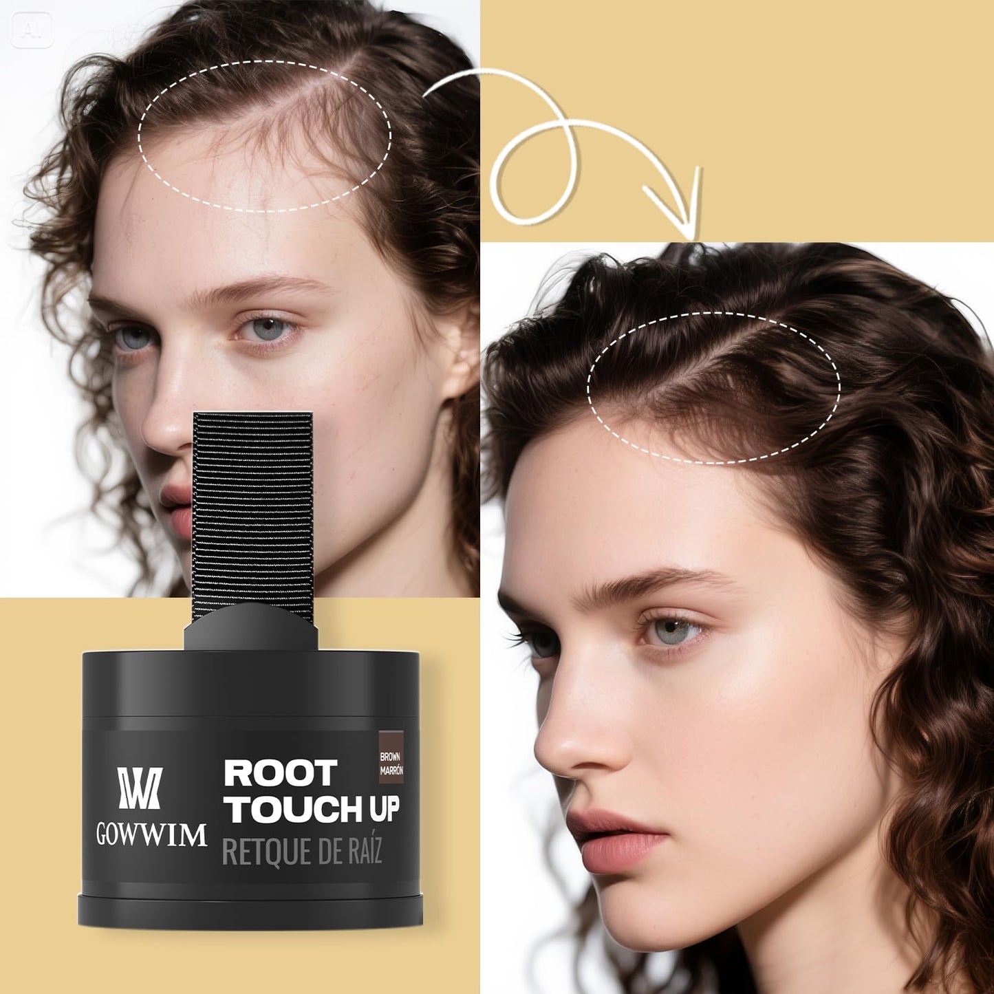 Hairline Powder (Medium Brown) - Instantly Cover Gray Roots, Hair Touch-Up, Hair Color Shadow for Thin Hair Beauty & Personal Care gowwim