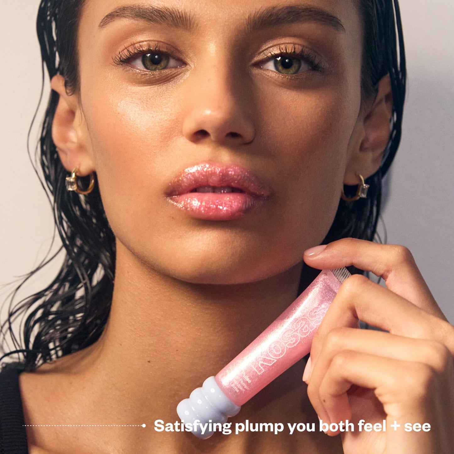 Kosas Lip Pulse Lip Plumper Gloss - Non-Sticky Hydrating Lip Gloss with Warming-Cooling Tingle, Mirror Shine Finish, Visibly Fuller Lips, Aura Flare Beauty & Personal Care Kosas