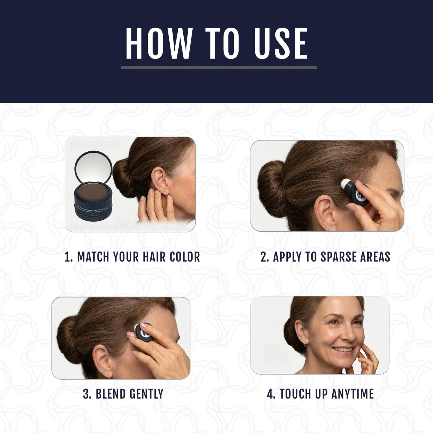 Puggaree Dual Ended Hairline Powder for Root Touch Up and Grey Coverage - Water & Sweat Resistant, Long-Lasting ?#01 Dark Brown? Beauty & Personal Care Puggaree