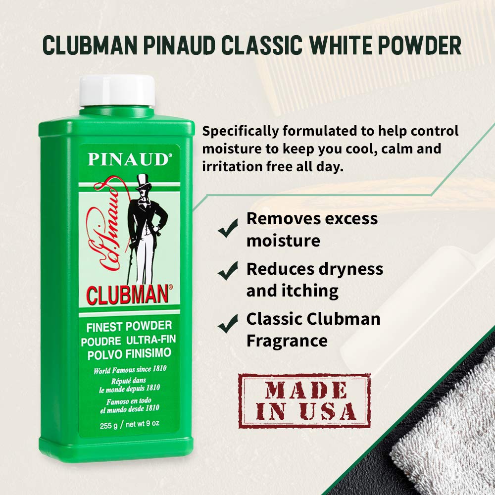Clubman Pinaud Finest Body Powder, Sweat & Odor Control, Grooming, 9 oz Beauty and Personal Care Clubman