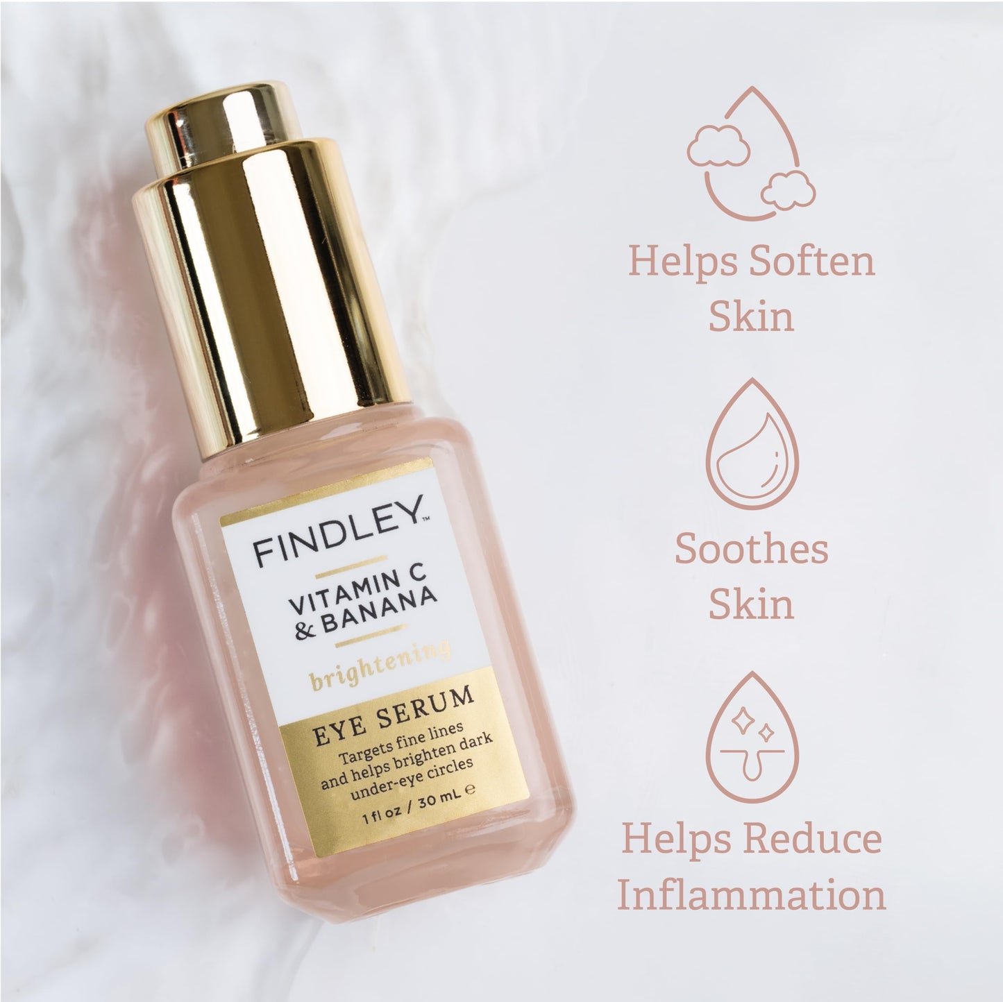 Findley Vitamin C & Banana Brightening Eye Serum - Targets Fine Lines & Dark Circles, Hydrating & Nourishing Formula, Anti-Aging (1 Fl Oz) Beauty & Personal Care Findley