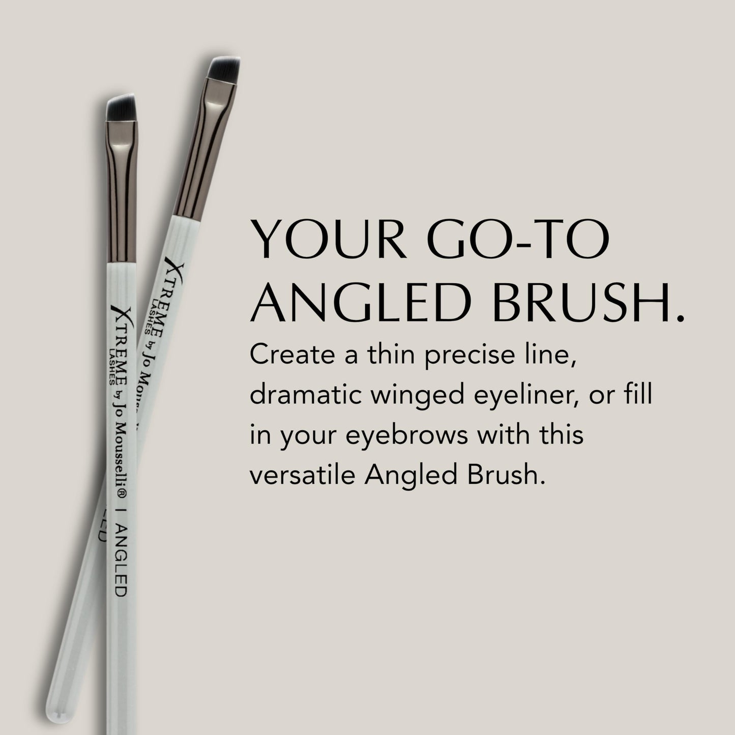 Xtreme Lashes Professional Angled Eye Makeup Brush, Gray, Precision Eyeliner & Brow Brush, Firm Soft Bristles for Defined Lines, Lash Extension Safe Beauty & Personal Care Xtreme Lashes