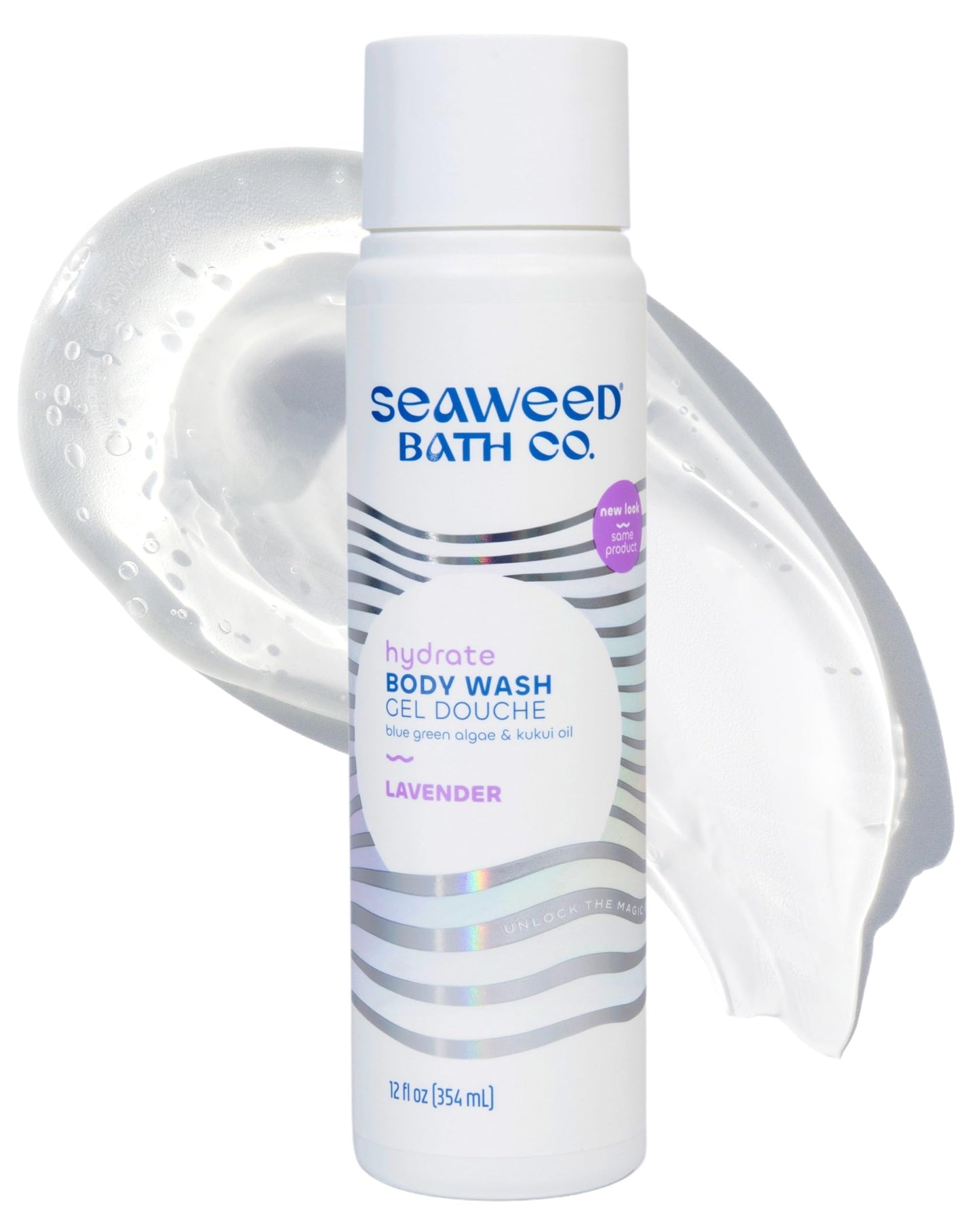 Seaweed Bath Co. Hydrate Body Wash - Lavender - Hydrating Foaming Cleanser with Soothing Natural Ingredients - Vegan, Paraben and Sulfate Free Shower Beauty & Personal Care The Seaweed Bath Co.