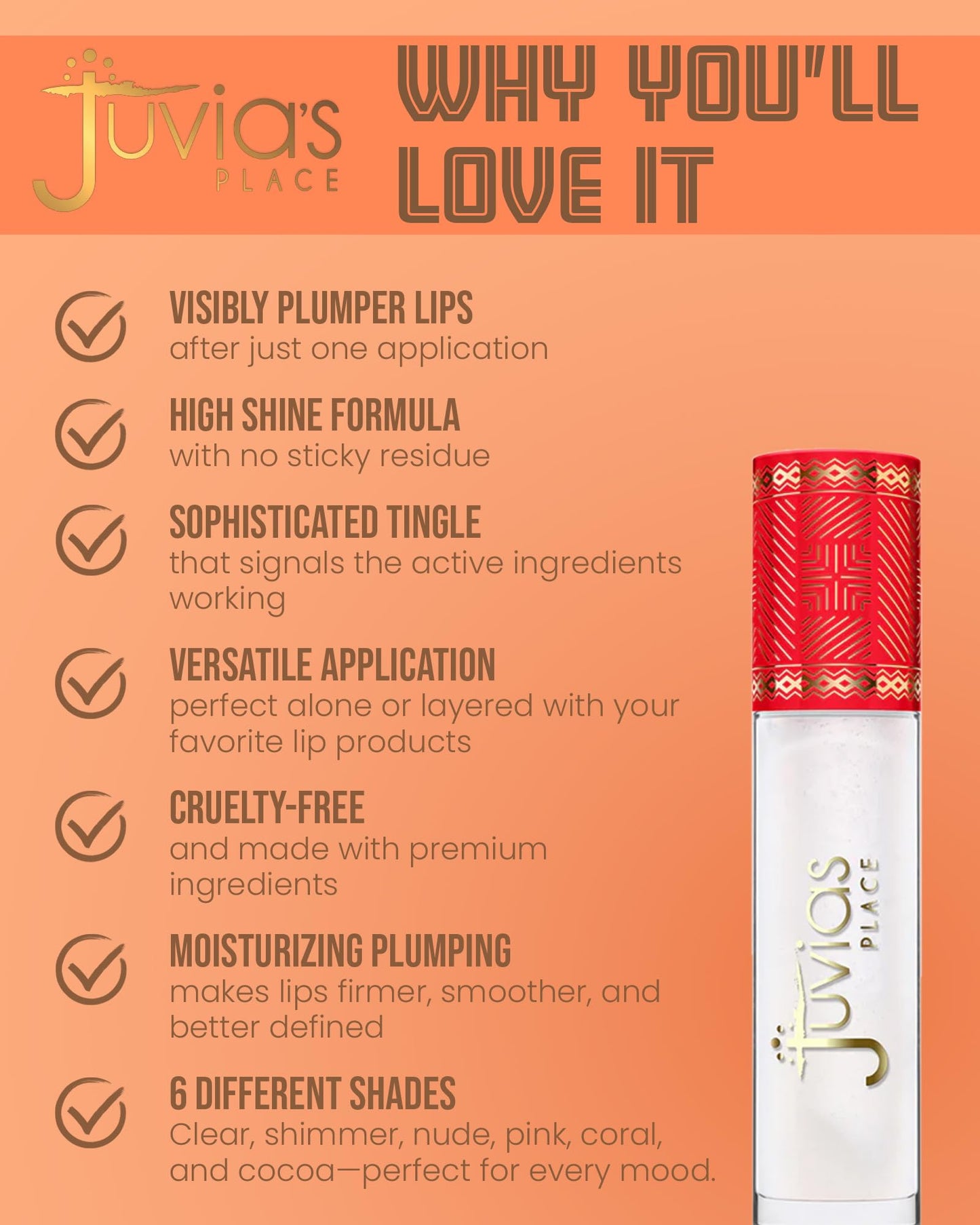 Juvia's Place Beautiful Big Lip Plumper - Clear Sensation | Crystal Clear Gloss with Maximum Plumping Power, & Defined Lips | Hydrating & High-Shine Beauty & Personal Care Juvia's Place