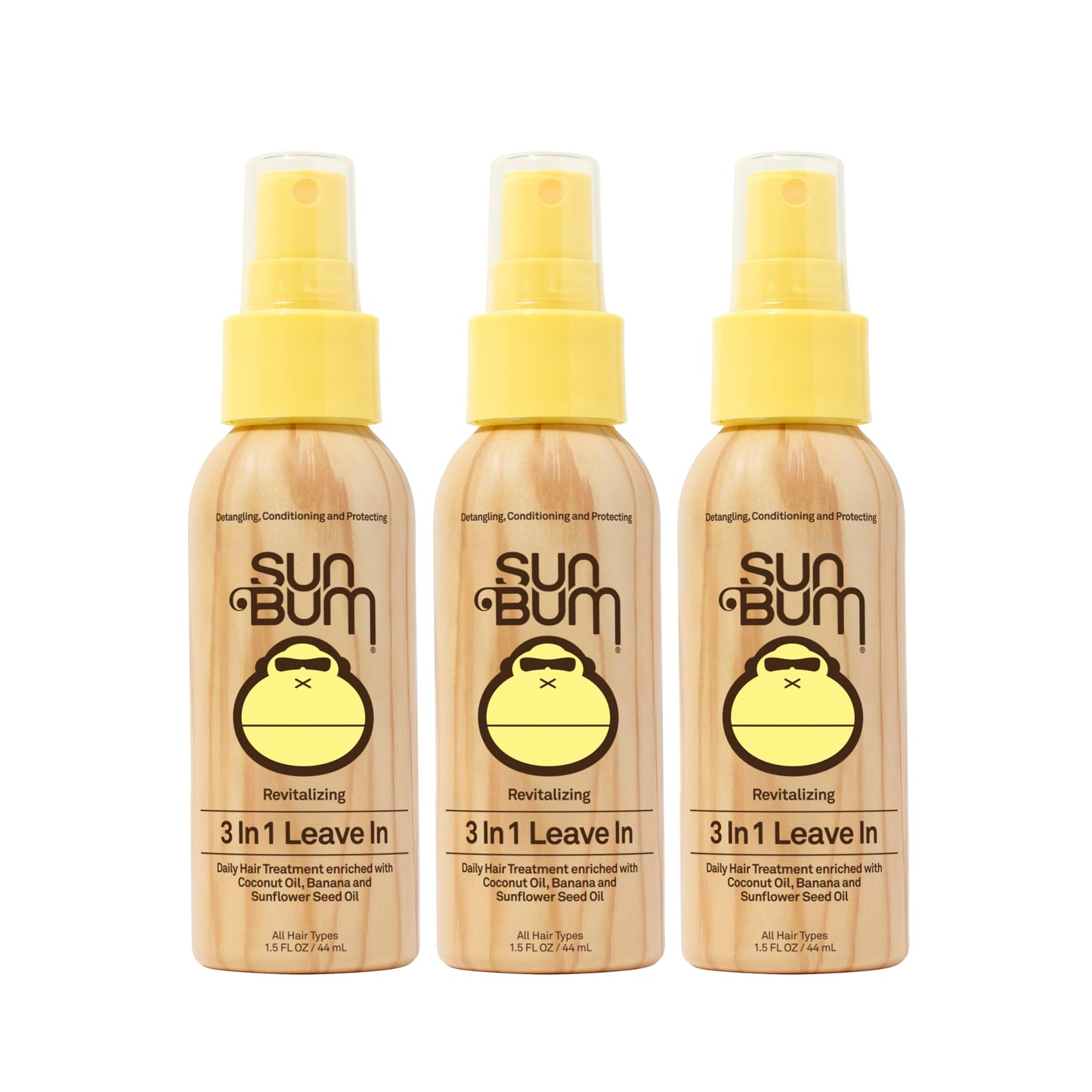 Sun Bum Revitalizing 3 in 1 Leave In Conditioner - Anti Frizz Detangler - Color Friendly with UV Protection - Enriched with Coconut Oil and Banana Beauty & Personal Care Sun Bum