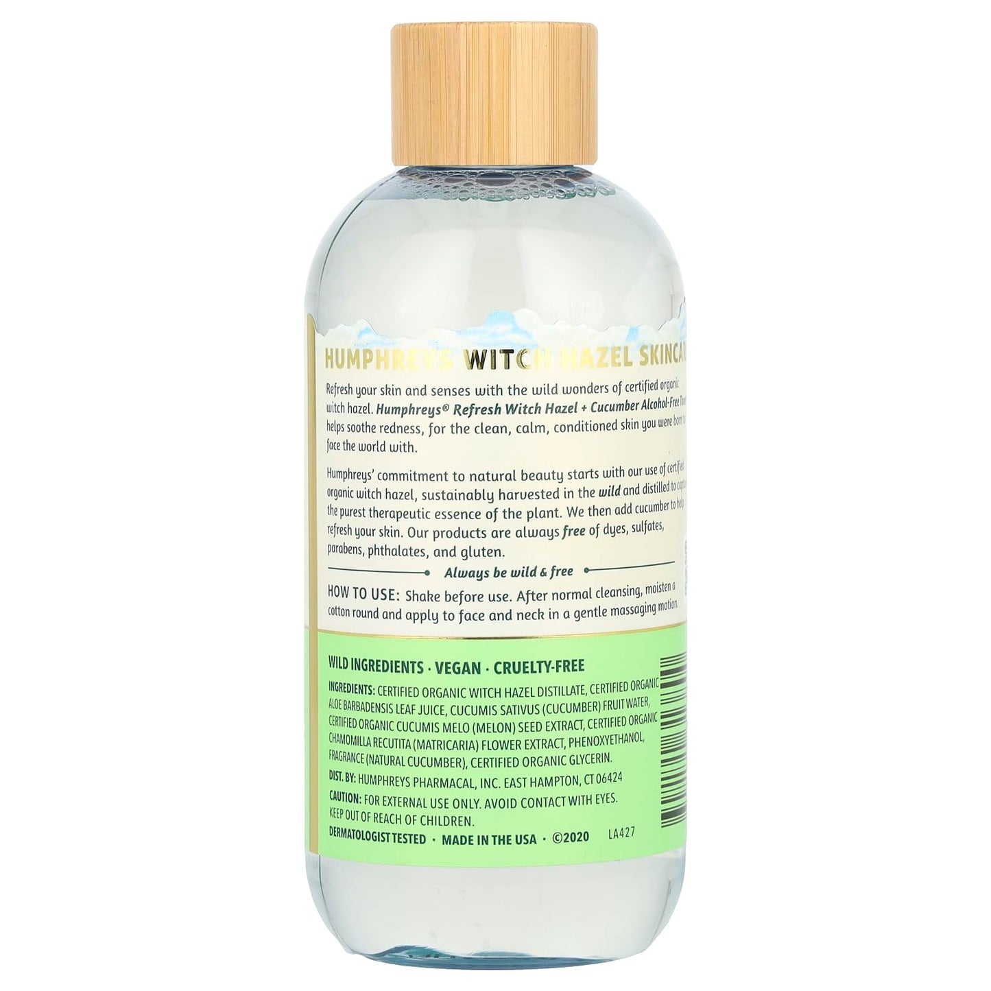 Humphreys Refresh Witch Hazel with Cucumber Alcohol-Free Toner, Clear, 8 Oz (Pack of 1) Beauty & Personal Care Humphreys