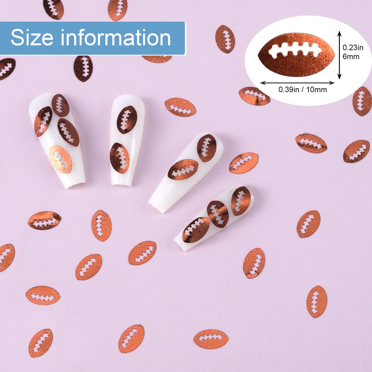 PAGOW 50 Grams Football Party Table Confetti, Rugby Ball Shape Sport Game Day Glitter Festival Rave Beauty Makeup Face Body Nail Art Decoration Beauty & Personal Care PAGOW