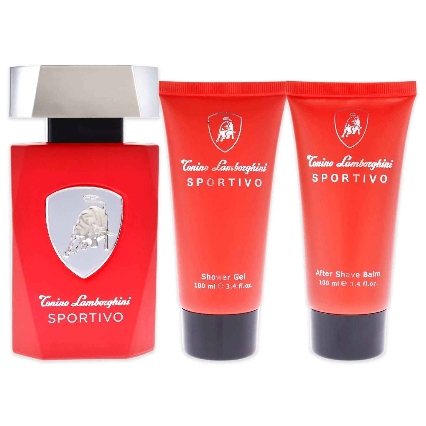 Tonino Lamborghini Lamborghini Sportivo Men 3 Pc Gift Set 4.2oz EDT Spray, 3.4oz After Shave Balm, 3.4oz Shower Gel Beauty & Personal Care Tonino Lamborghini Golf