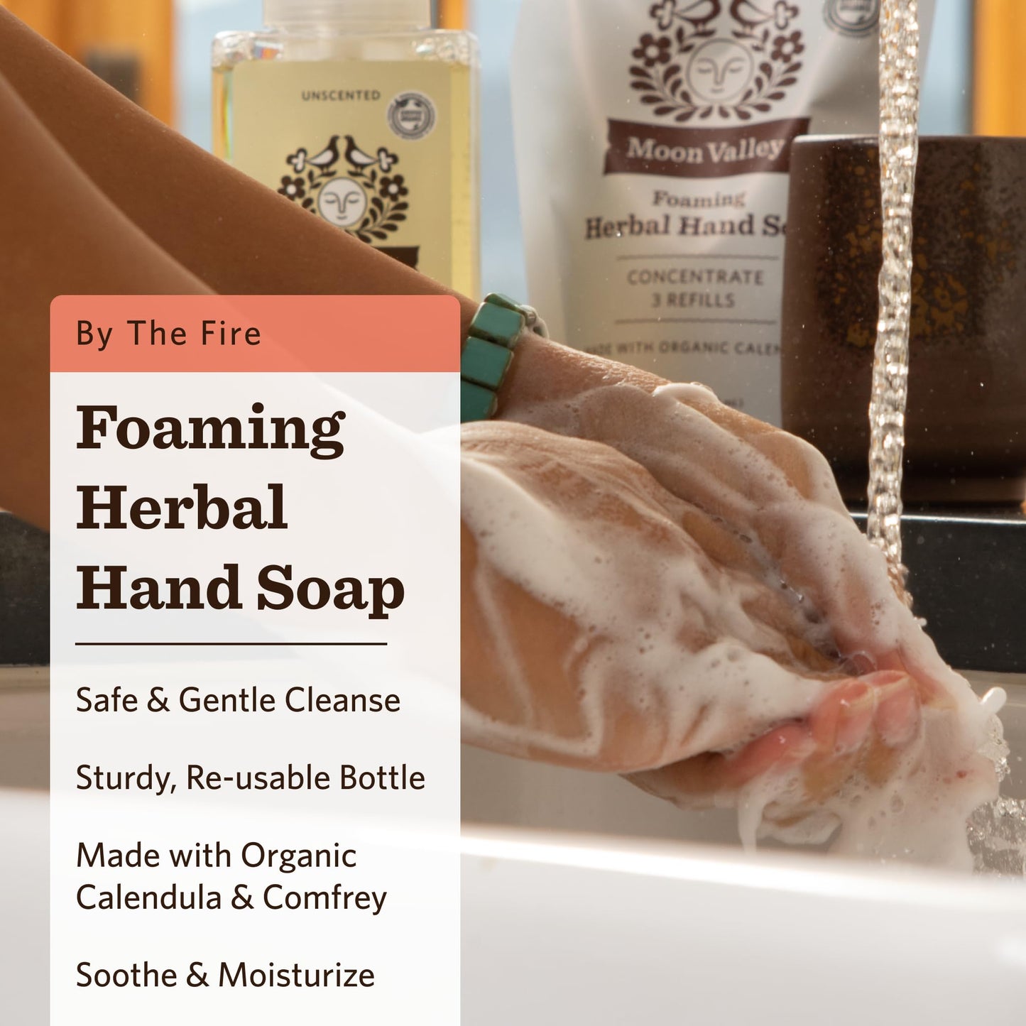 Moon Valley Herbal Foaming Hand Soap, Vegan (By the Fire, Recyclable Bottle) Beauty & Personal Care Moon Valley Organics