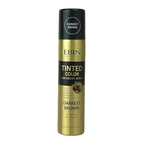 Tinted Color Temporary Hair Spray for Root Touch Up - 3.38oz Darkest Brown, Covers Gray Hair, True to Color, Quick Dry, Humidity-Resistant, Infused Beauty & Personal Care EBIN NEW YORK